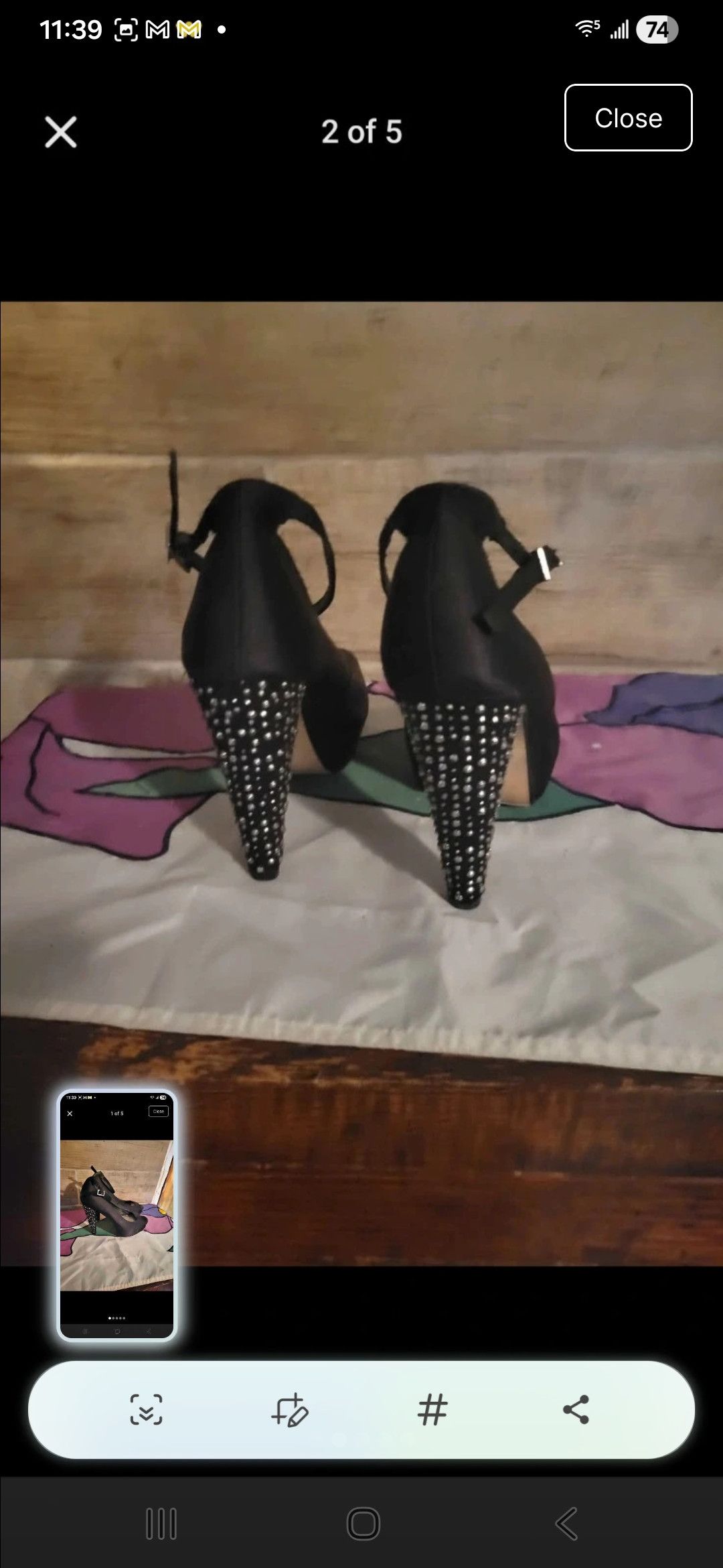 Steve Madden Madden girl black rhinestone heels Size US 8 / IT 38 - 2 Thumbnail