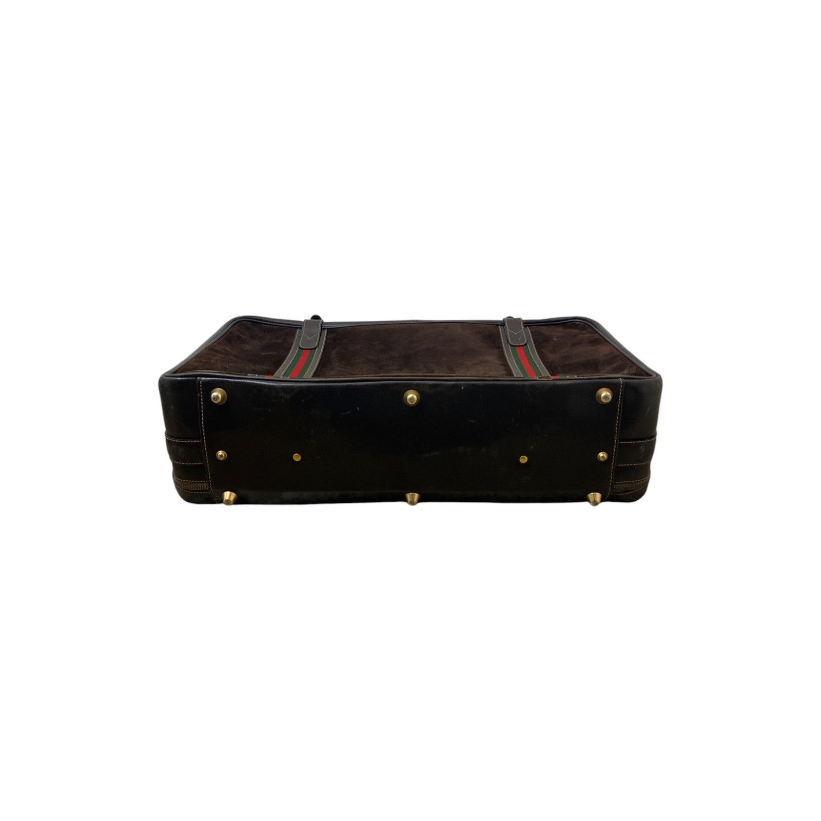 Gucci 80s Brown Monogram Webstripe Suede Suitcase Size ONE SIZE - 7 Thumbnail