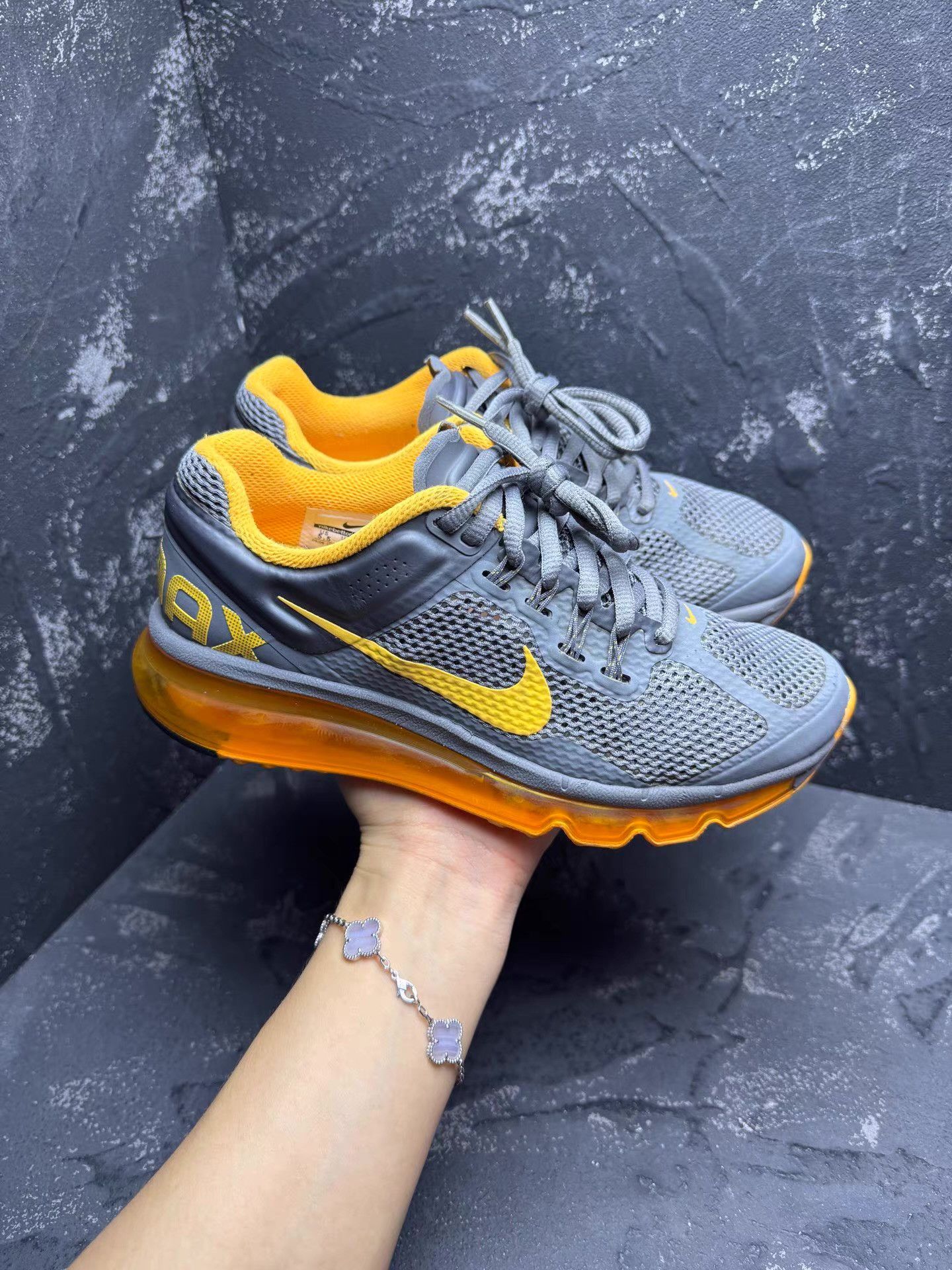 Nike Nike Air Max Grey & Yellow Large Air Cushion Q10 Size US 6 / IT 36 - 3 Thumbnail