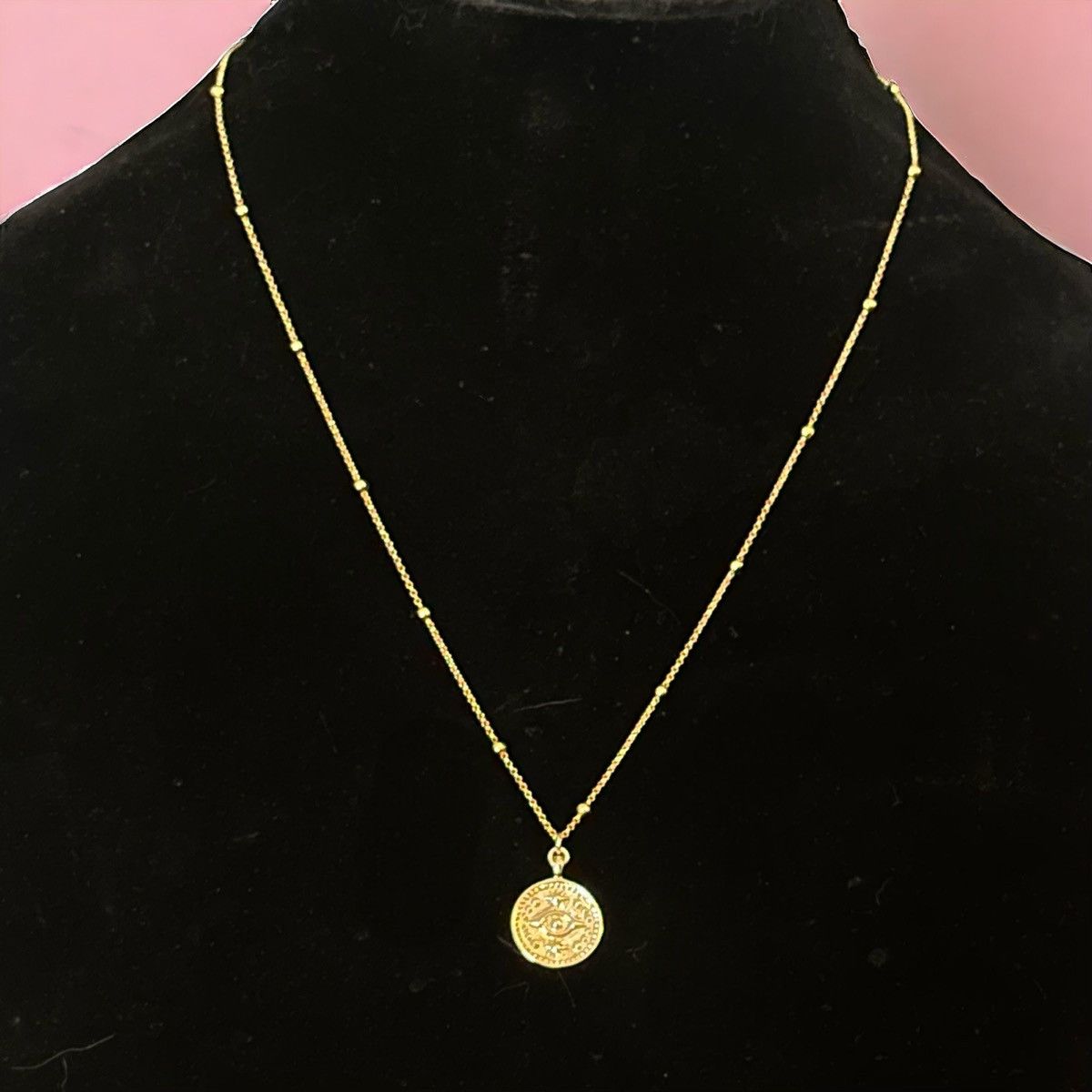 Vintage Vintage gold tone evil eye pendant necklace Size ONE SIZE - 1 Thumbnail
