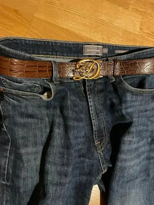 Fifty Karats belt with crocodiles on a plaque Size 42 - 3 Thumbnail