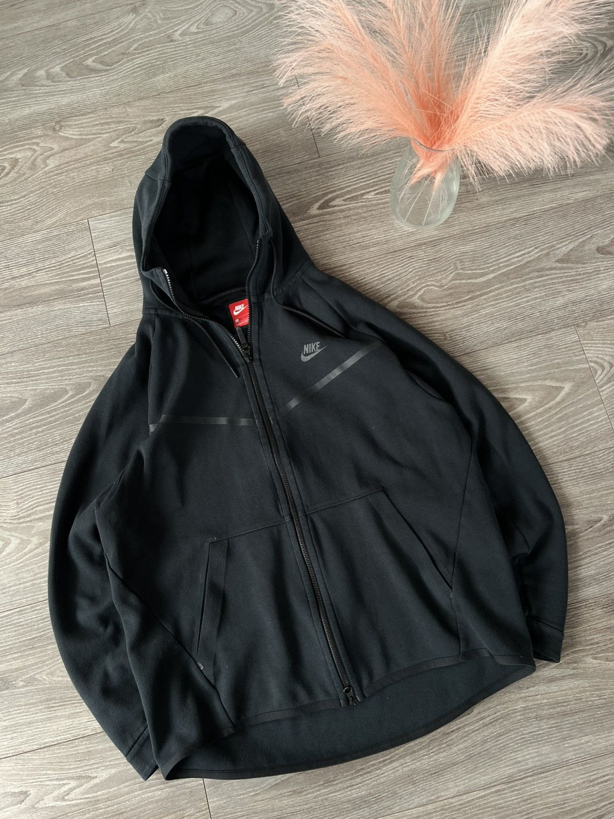 Designer × Nike ‼️Nike Tech Fleece Triple Black Windrunner Zip Hoodie‼️ Size US L / EU 52-54 / 3 - 7 Thumbnail