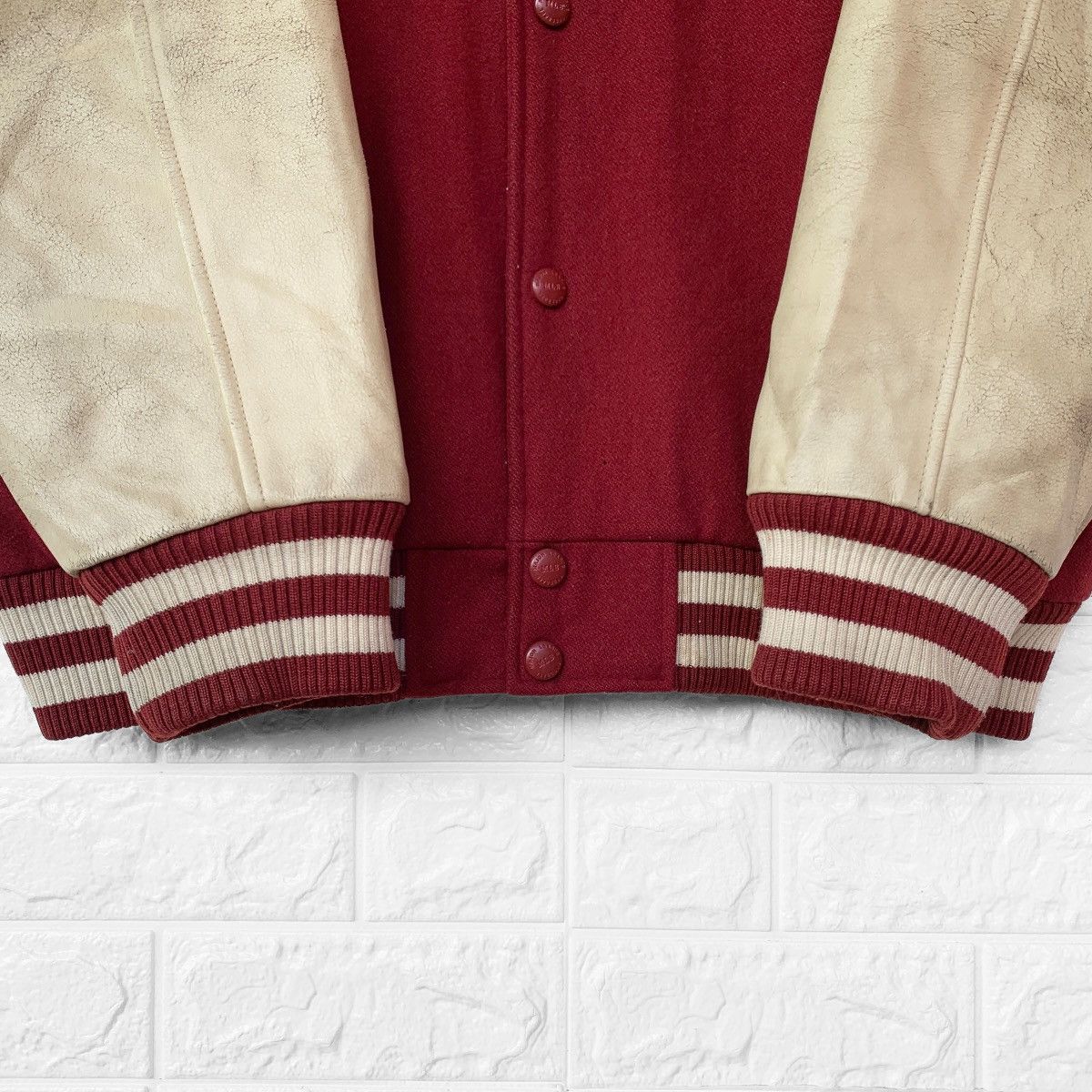 MLB Vintage 90s Yankees Wool Varsity Leather Jacket Embroidered Size US XL / EU 56 / 4 - 9 Thumbnail