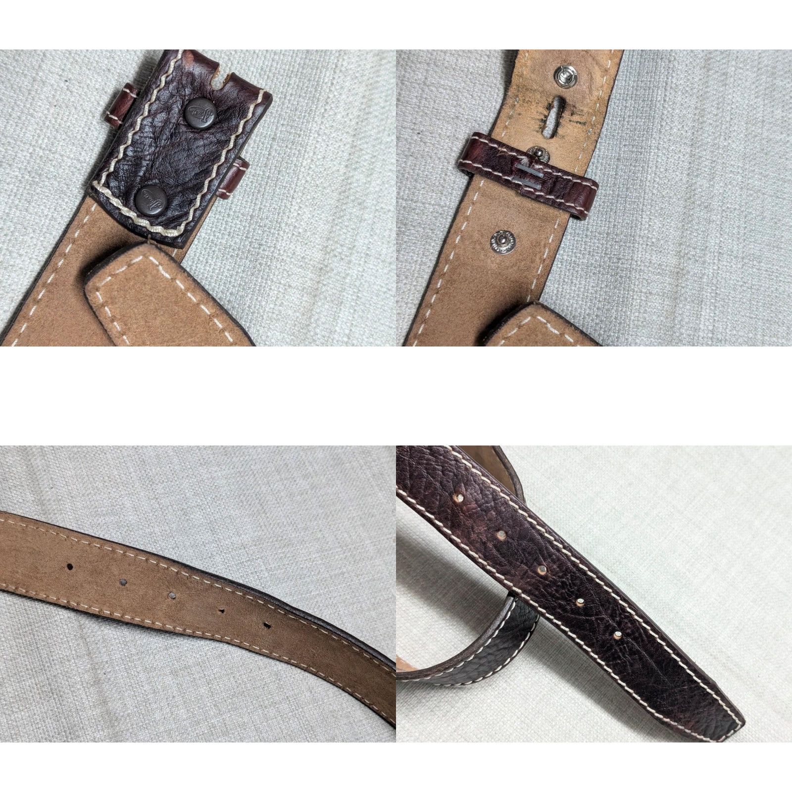 Vintage VINTAGE Justin belt Western Belt Buckle Leather 1-1/2" Brown 42 Men USA Made Bison Buffalo Buffalo Leather Brown Western 90s Mens Size 42 - 8 Thumbnail