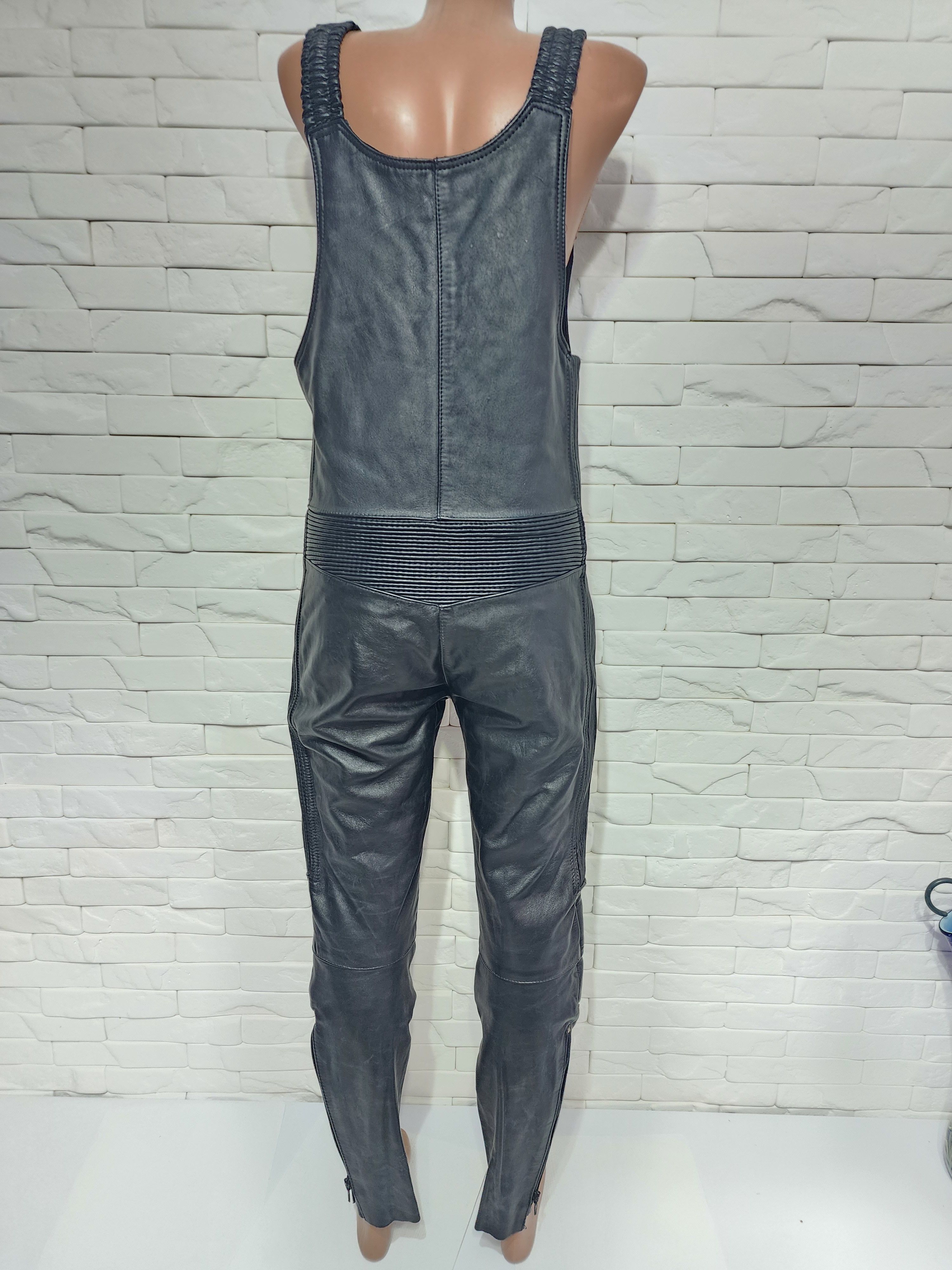 Other Unisex black leather jumpsuit. Size 36" / US 14 / IT 50 - 5 Thumbnail