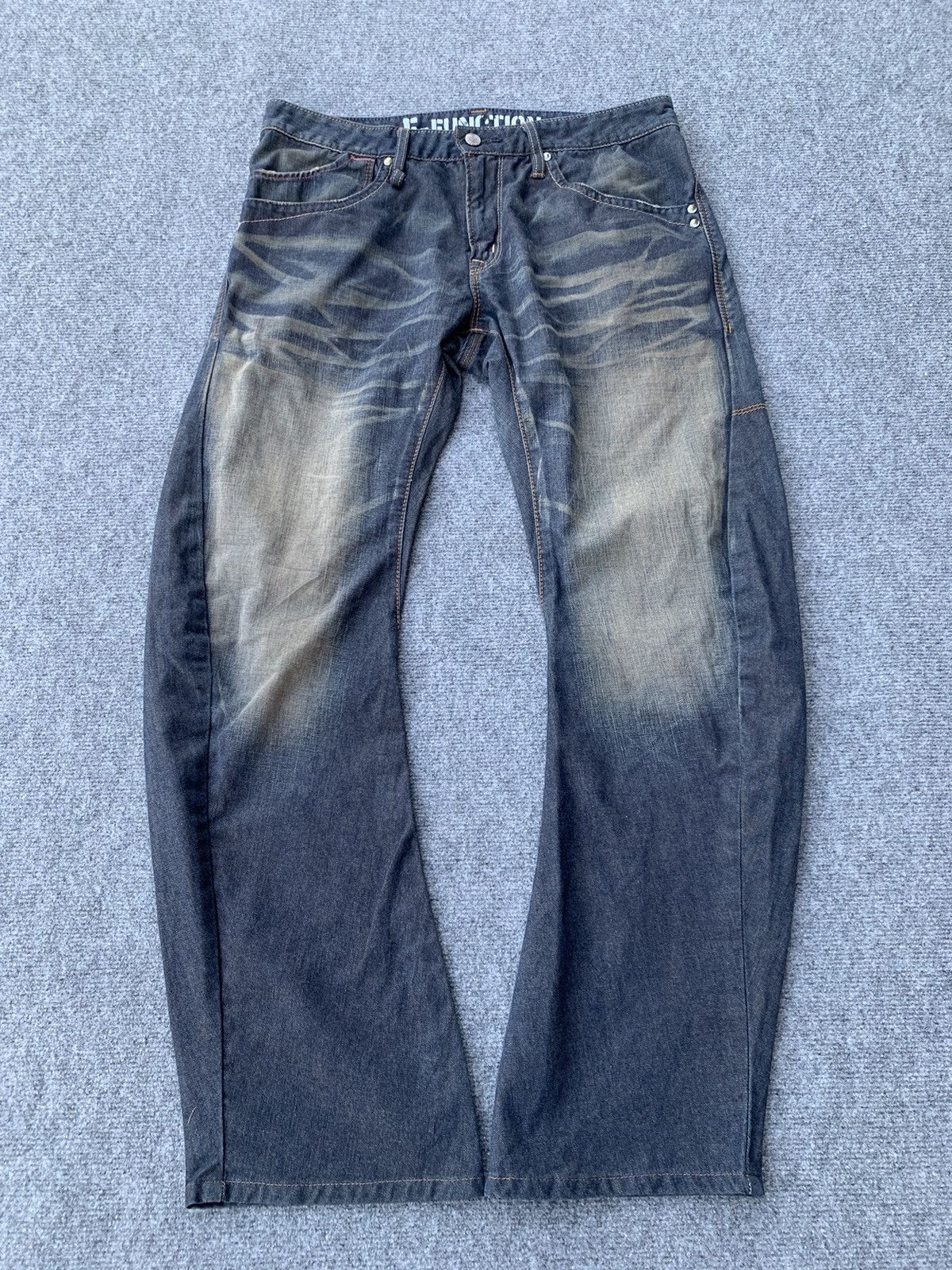 Edwin Edwin E-Function 3D Curved Leg Denim Jeans Archival Y2K Size US 33 - 2 Thumbnail
