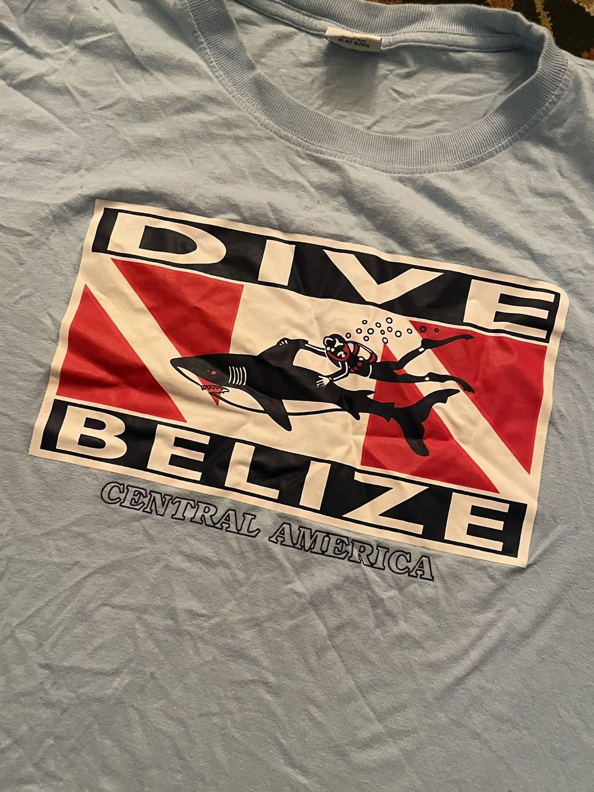 Vintage VTG Island Expression Dive Belize Graphic Blue SS T-Shirt Size US L / EU 52-54 / 3 - 2 Thumbnail