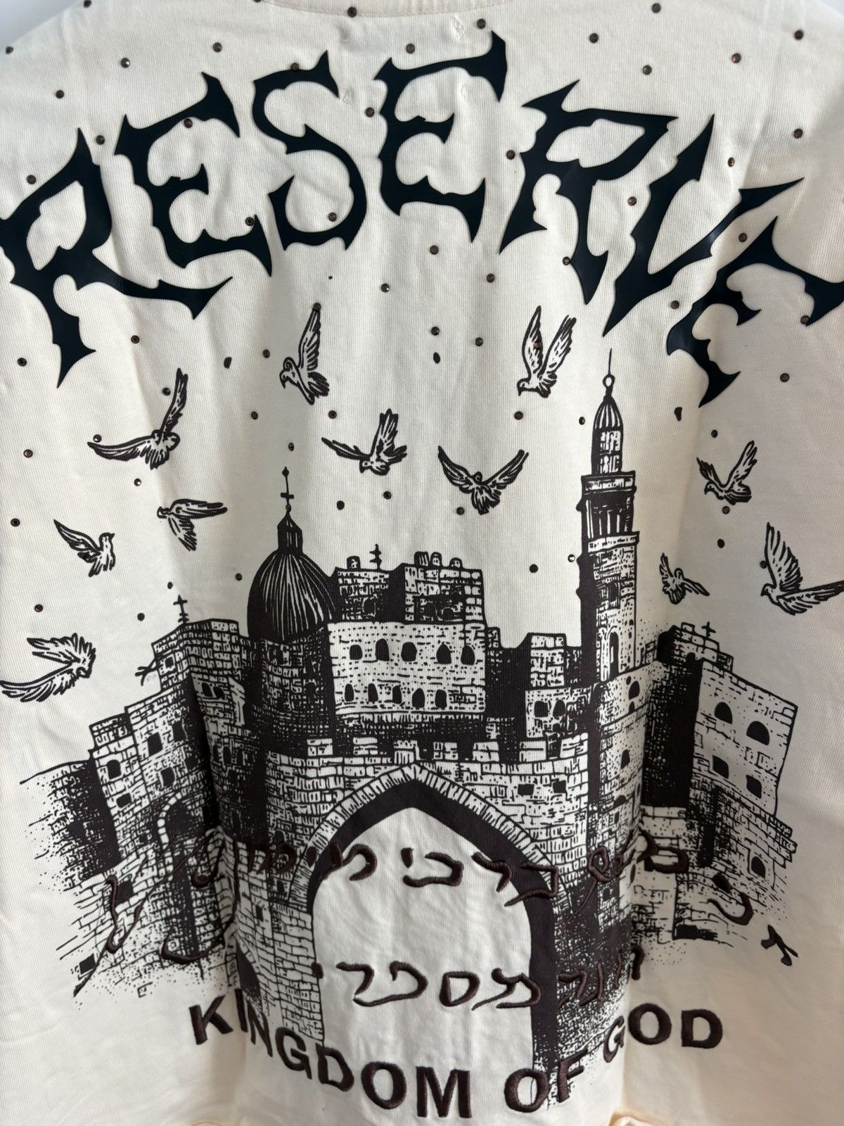 Other Reserve Kingdom Of God Embroidered (Bone) Mens Size S TShirt Size US S / EU 44-46 / 1 - 7 Thumbnail