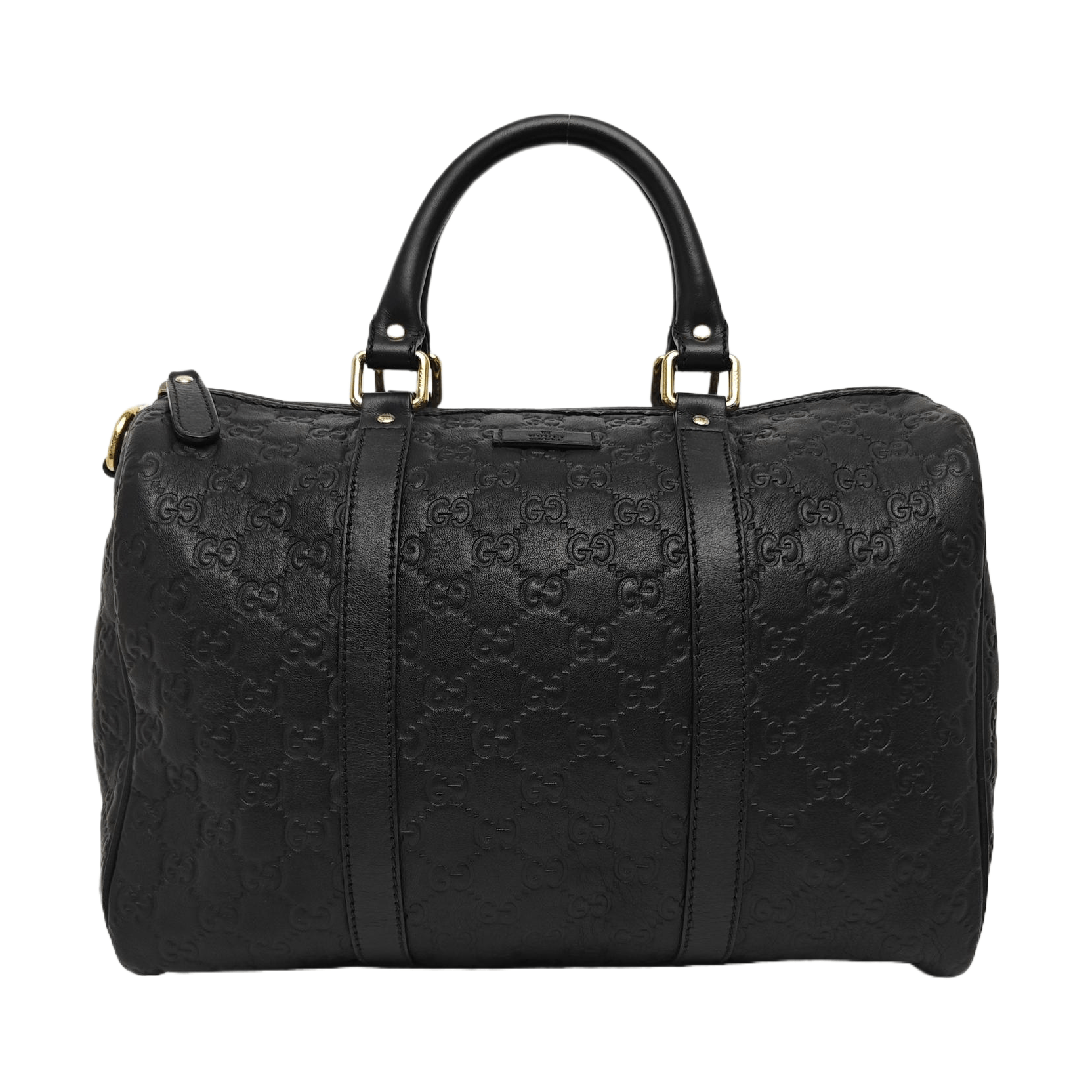 Gucci Gucci Black Leather Monogram Boston Bag ONE SIZE Size ONE SIZE - 1 Thumbnail