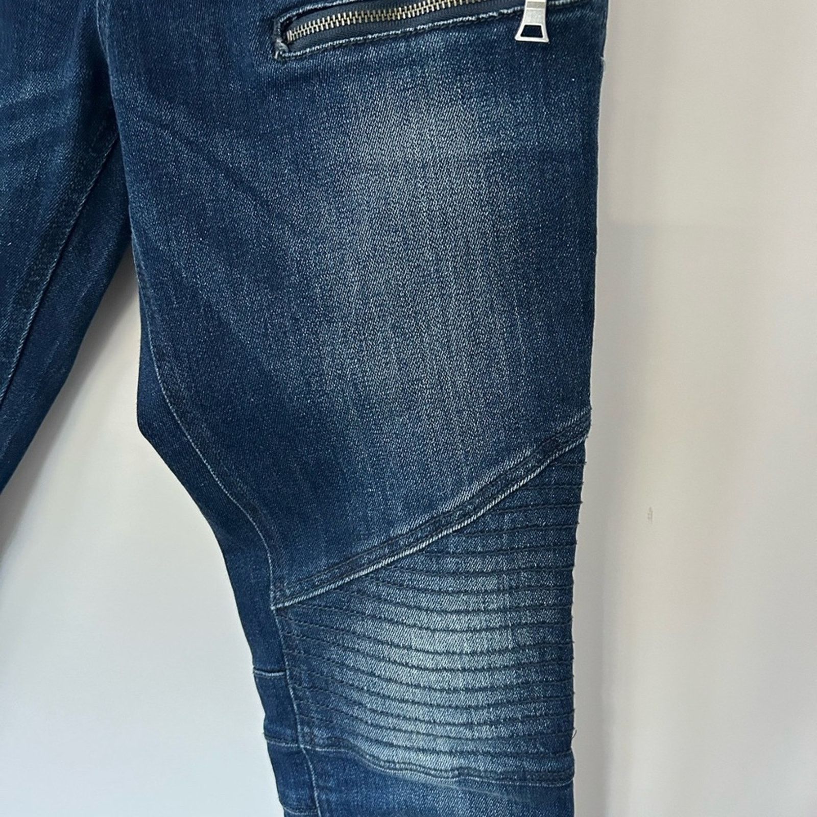 Zara Zara Denim Moto Dark Wash Stretch Skinny Jeans Women's 4 Size 32" / US 10 / IT 46 - 5 Thumbnail