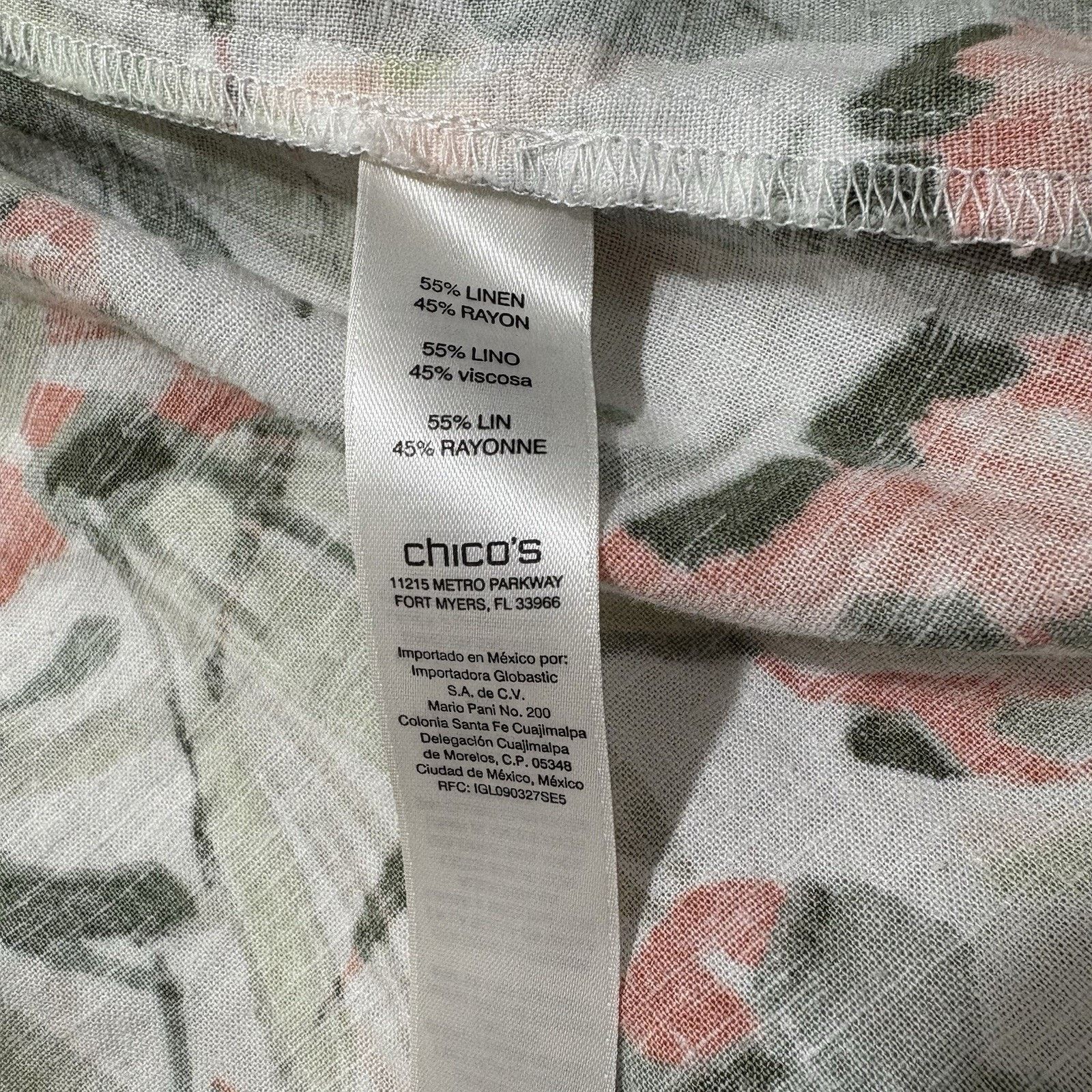 Chicos Chico's Large Open Front Fringe Cardigan Linen Blend Floral Size L / US 10 / IT 46 - 4 Thumbnail
