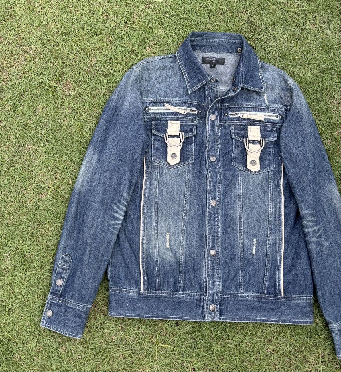 If Six Was Nine 🔥IN THE ATTIC DISTRESSED DENIM JACKET Size US M / EU 48-50 / 2 - 7 Thumbnail