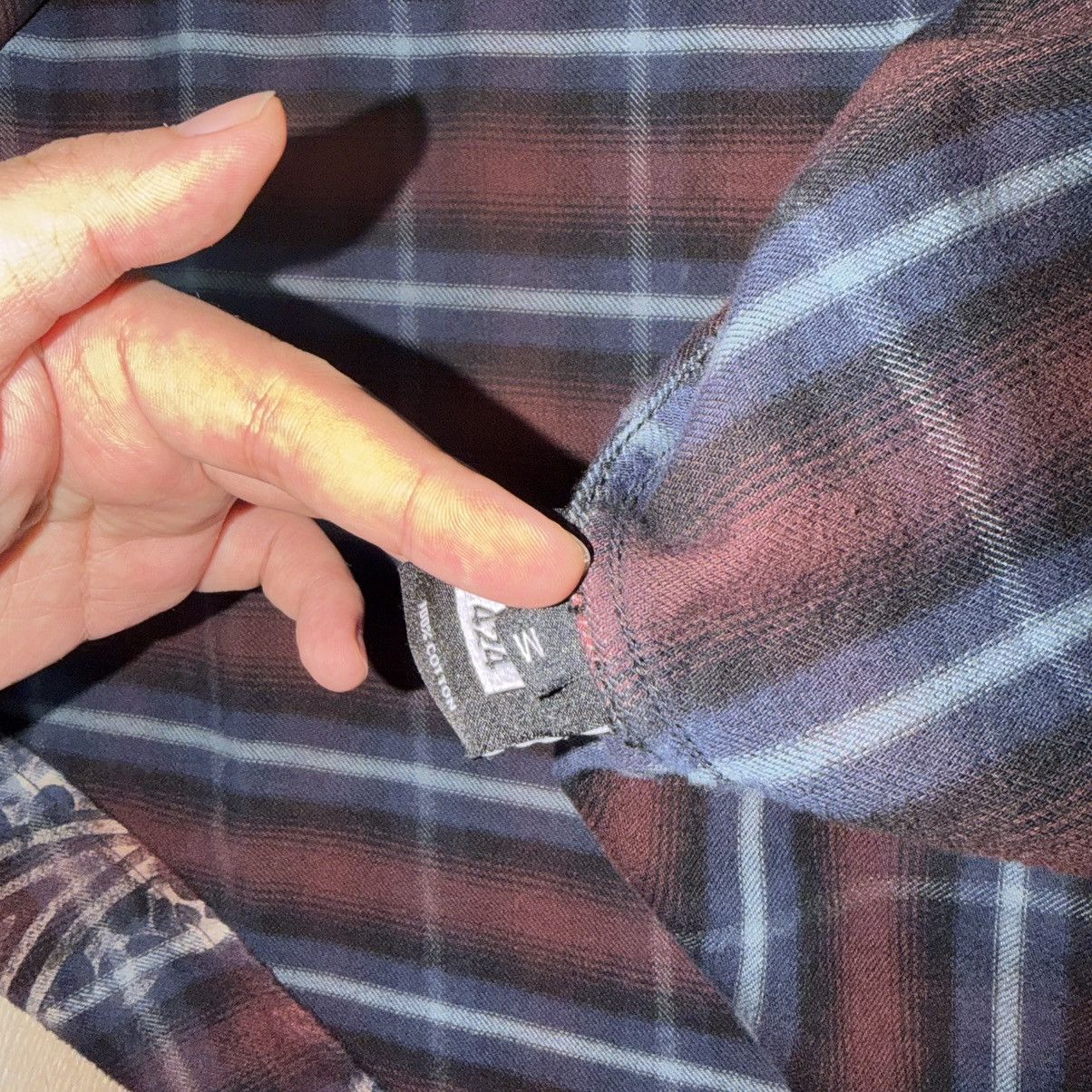 424 424 17SS Made in LA Paisley Plaid Gangster Shirt mojos1450 Size US M / EU 48-50 / 2 - 3 Thumbnail