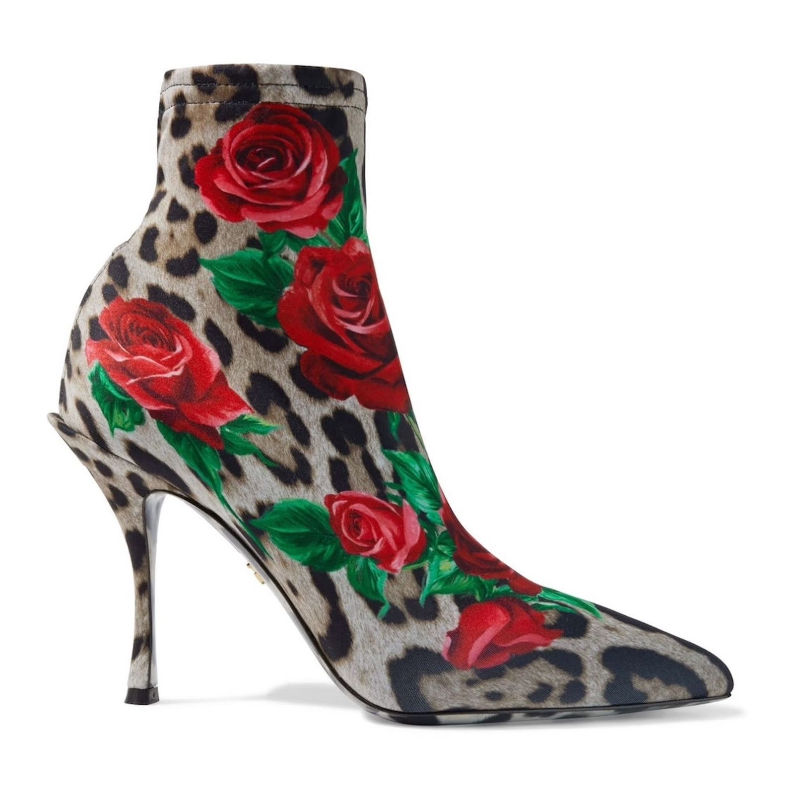 Dolce & Gabbana Dolce & Gabbana Leopard Rose Print Stretch boot Tan Red 35.5 Size US 5.5 / IT 35.5 - 8 Thumbnail