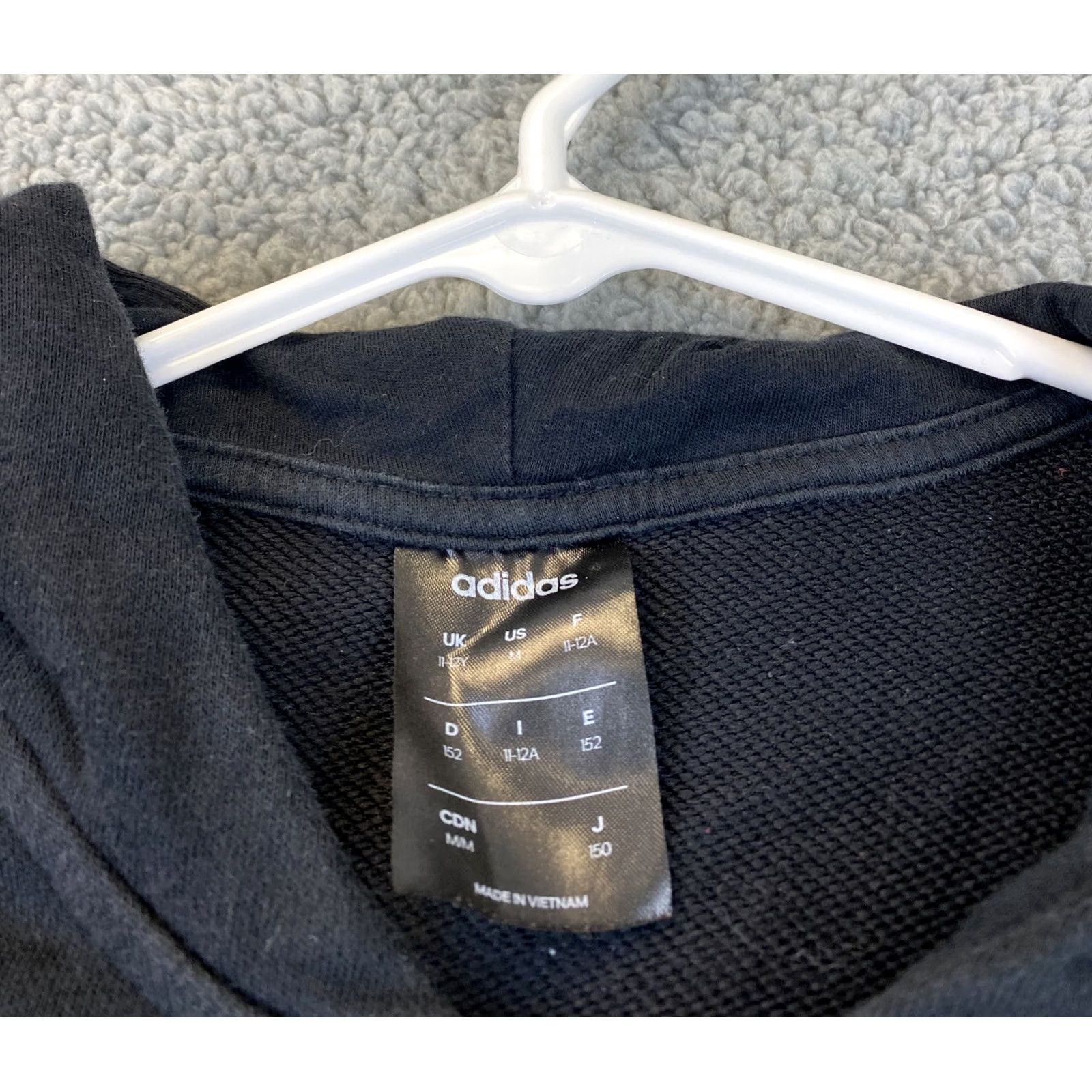 Adidas Adidas Hoodie Junior Girls 11-12Y Medium Black Logo Full Zip Hooded Sweatshirt Mens Girls? Size US M / EU 48-50 / 2 - 3 Thumbnail