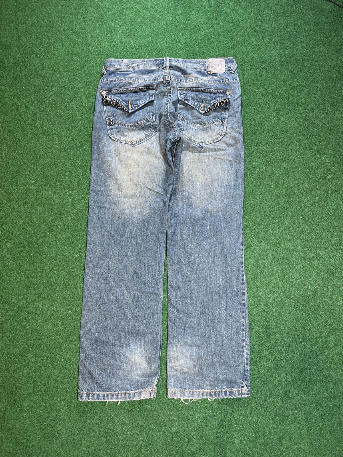 Enyce × Vintage Y2K Eynce Studded Emo Grunge Baggy Wide Leg 36x34 Jeans Size US 36 / EU 52 - 4 Thumbnail