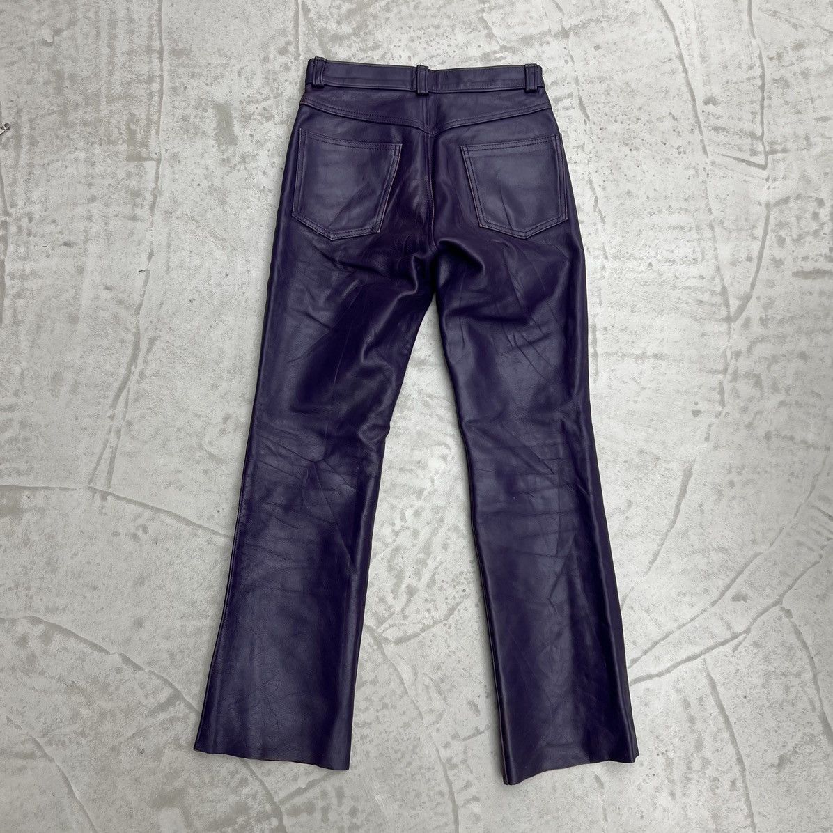 Schott Schott Vintage Purple Leather Pants Size US 28 / EU 44 - 2 Thumbnail