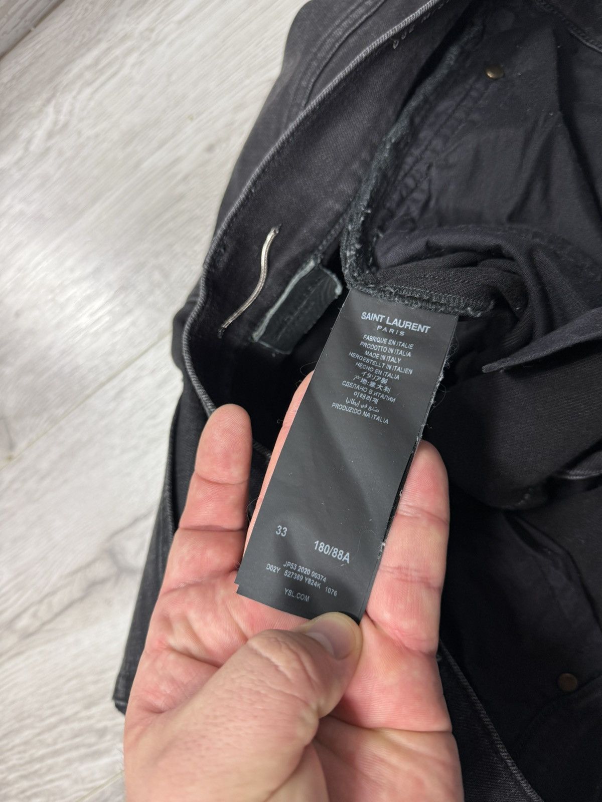 Saint Laurent Paris Saint Laurent Paris Washed Black D02 M/SK-LW Jean Denim Pant Size US 33 - 16 Thumbnail
