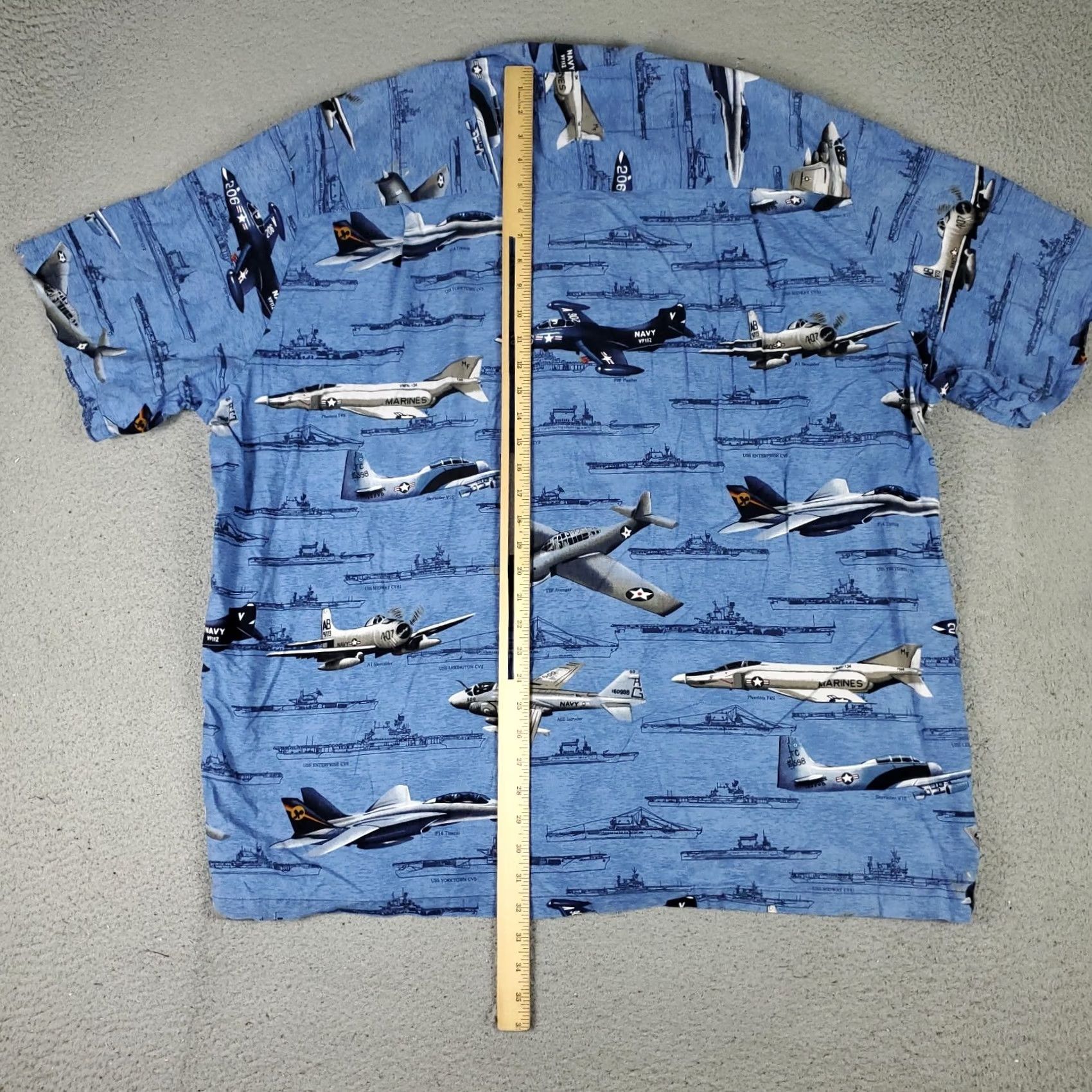 Vintage Kalaheo Shirt Mens 3X Blue Jets Print Hawaiian Button Up Short Sleeve Geometric Pattern Vintage No Size US XXL / EU 58 / 5 - 4 Thumbnail