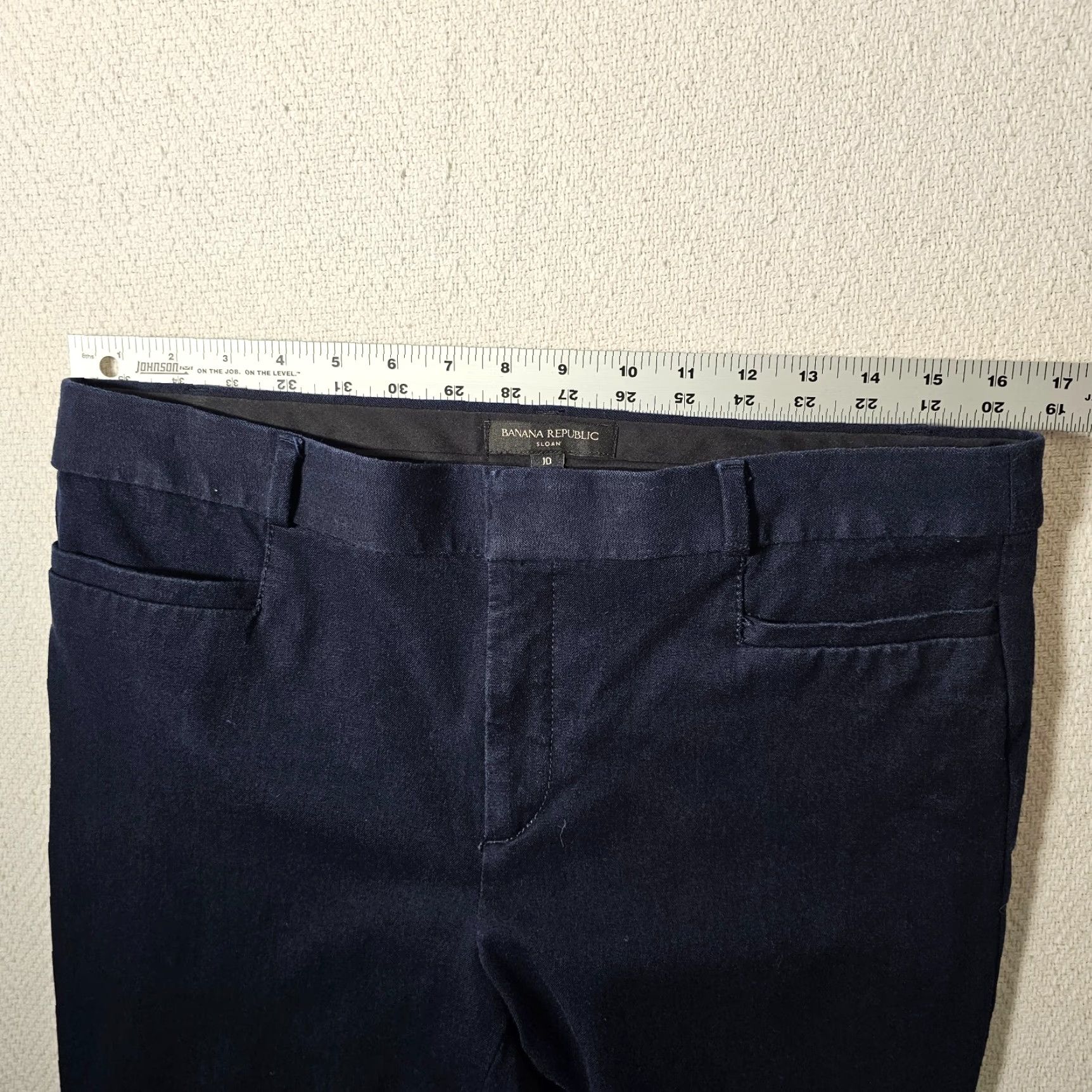 Banana Republic VINTAGE? (No) Banana Republic Sloan Pants Women 10 Dress Pants Flat Front Mid Rise Navy Blue Straight Leg Size 10 Regular Size 32" / US 10 / IT 46 - 5 Thumbnail