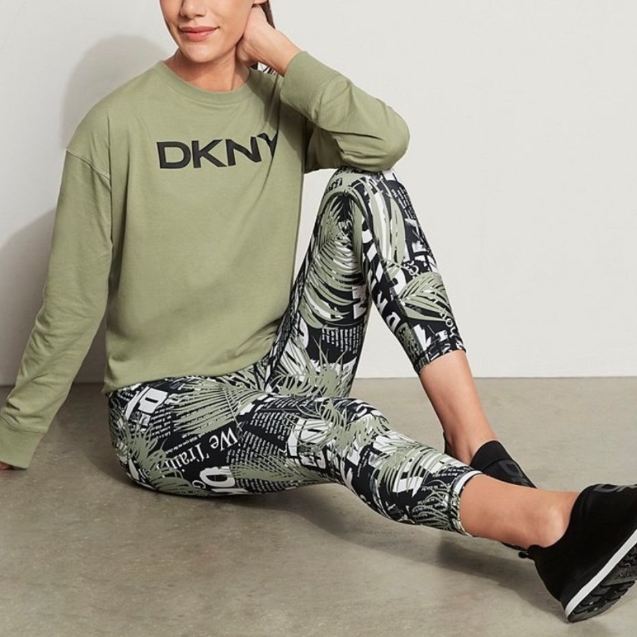 DKNY DKNY Sport, Evy Leggings Troptext Printed High-Waist 7/8 Leggings, Women’s XS Size 25" / US 0 / IT 36 - 3 Thumbnail