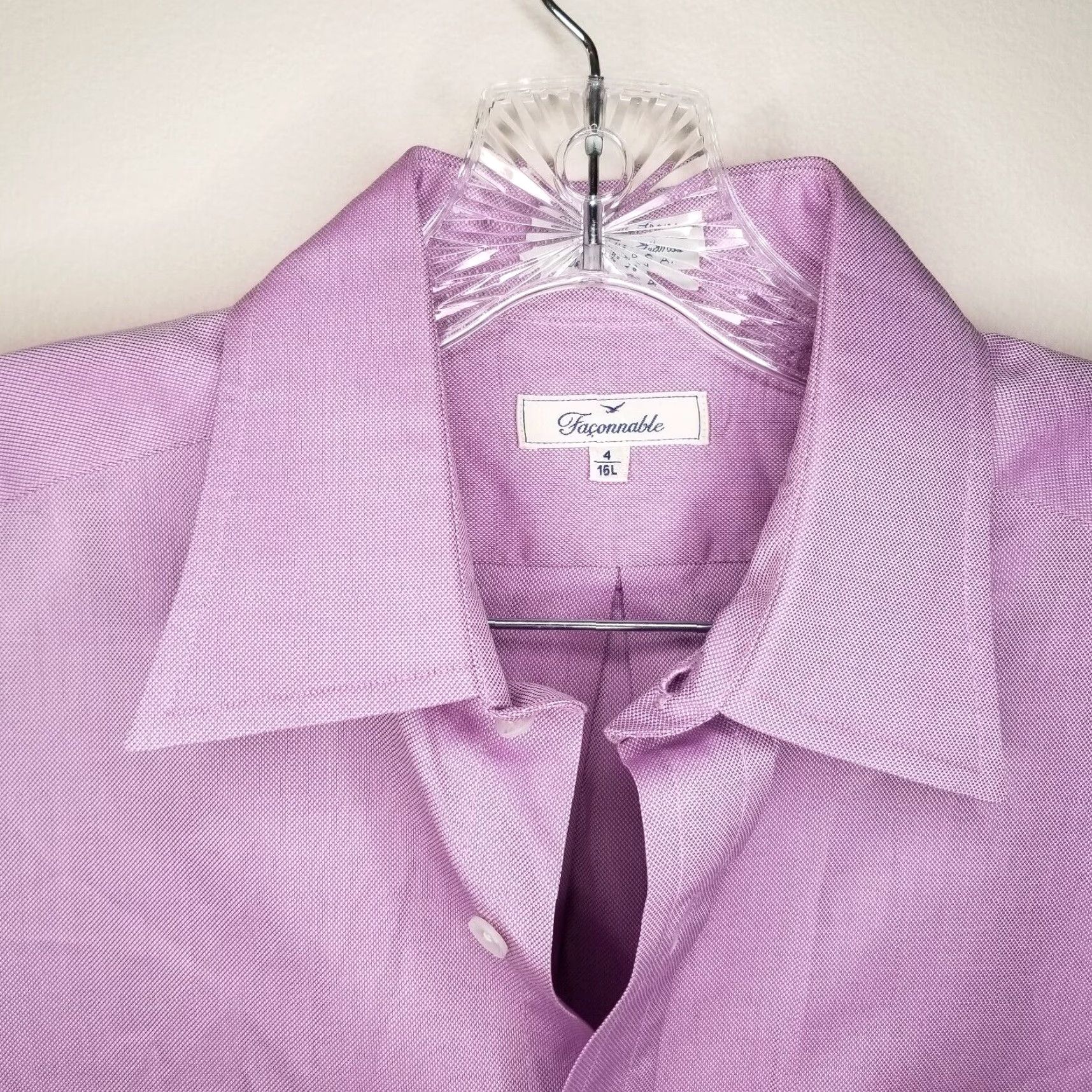 Faconnable Façonnable Mens Purple Pink Made In USA Long Sleeve Button-Up 16L Button-Up Shirt Mens USA 16L Size US L / EU 52-54 / 3 - 4 Thumbnail