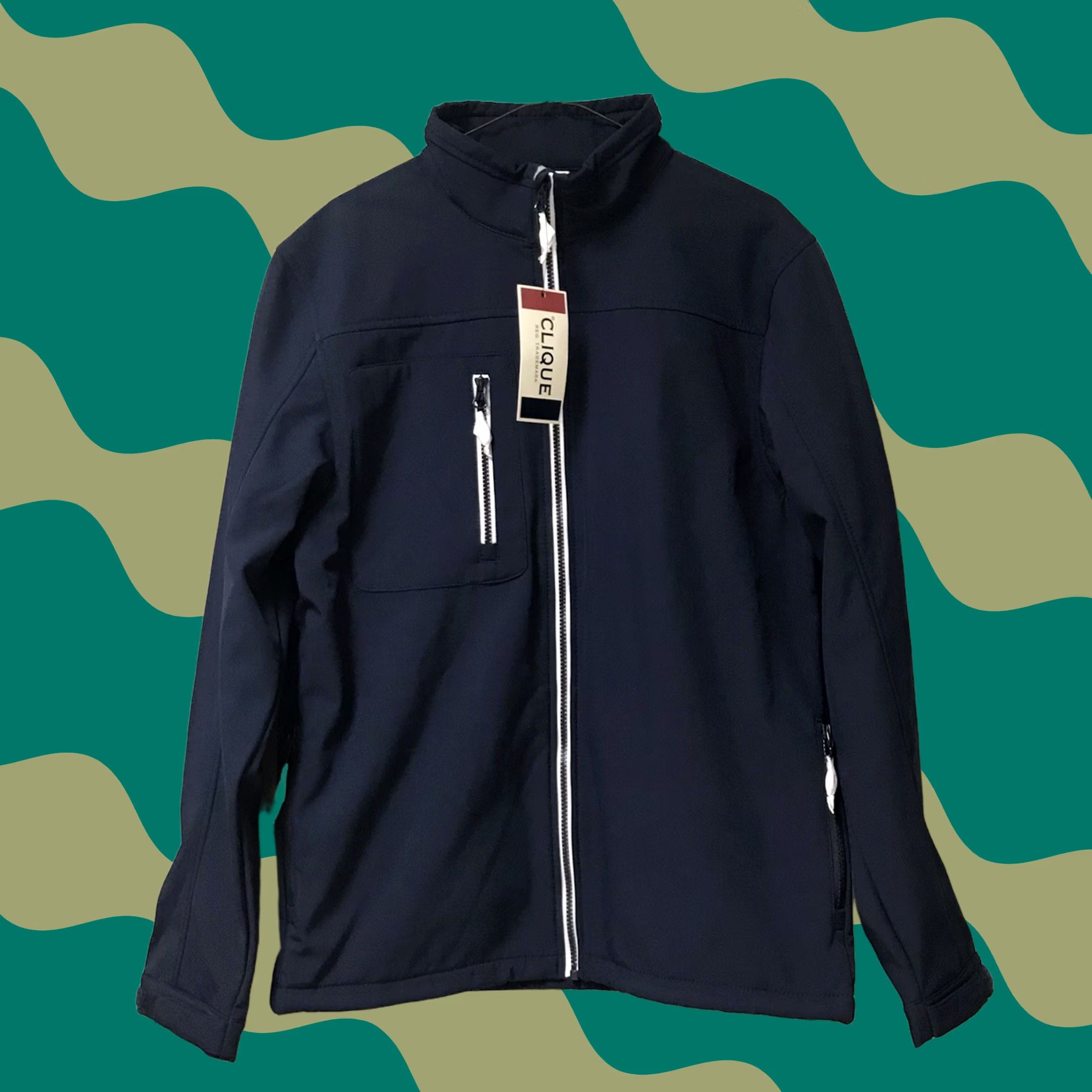 Vintage Clique Softshell Zip Jacket Unisex Dark Navy Blue S Size S / US 4 / IT 40 - 1 Thumbnail