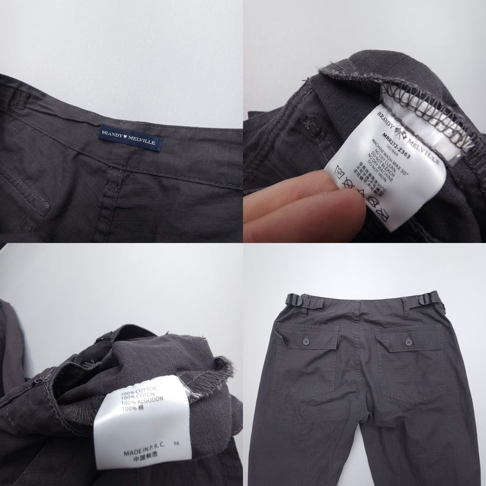 Brandy Melville Brandy Melville Parker Cargo Pants Utility Trousers Gray OS Adjustable Women Jeans OS Regular 5-Pocket Design City Vintage No Size 28" / US 6 / IT 42 - 8 Thumbnail