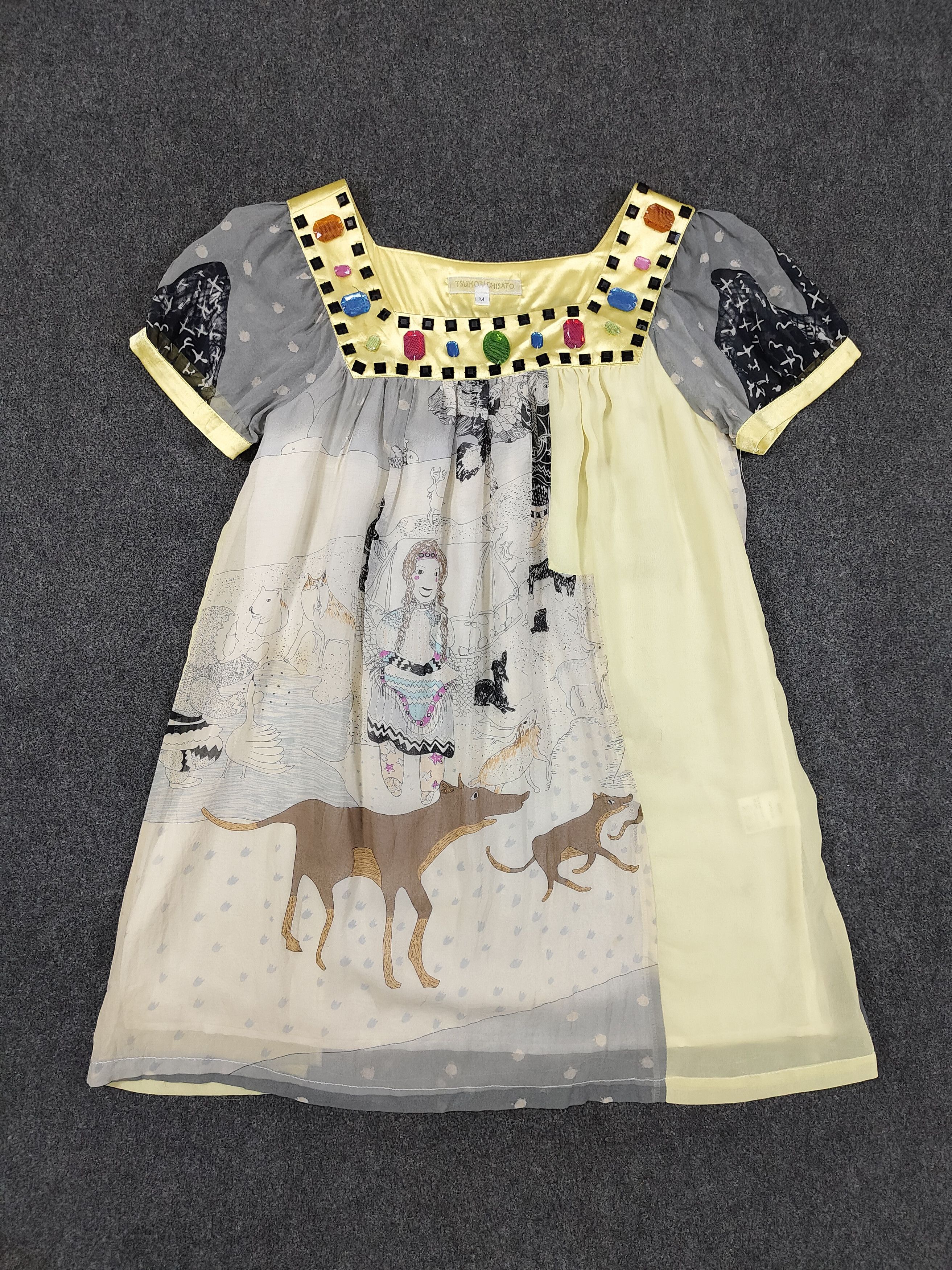 Tsumori Chisato RARE Runway Art Piece❤️‍🔥TC Fairy Tale Jewel Sheer Shiffon Size M / US 6-8 / IT 42-44 - 6 Thumbnail