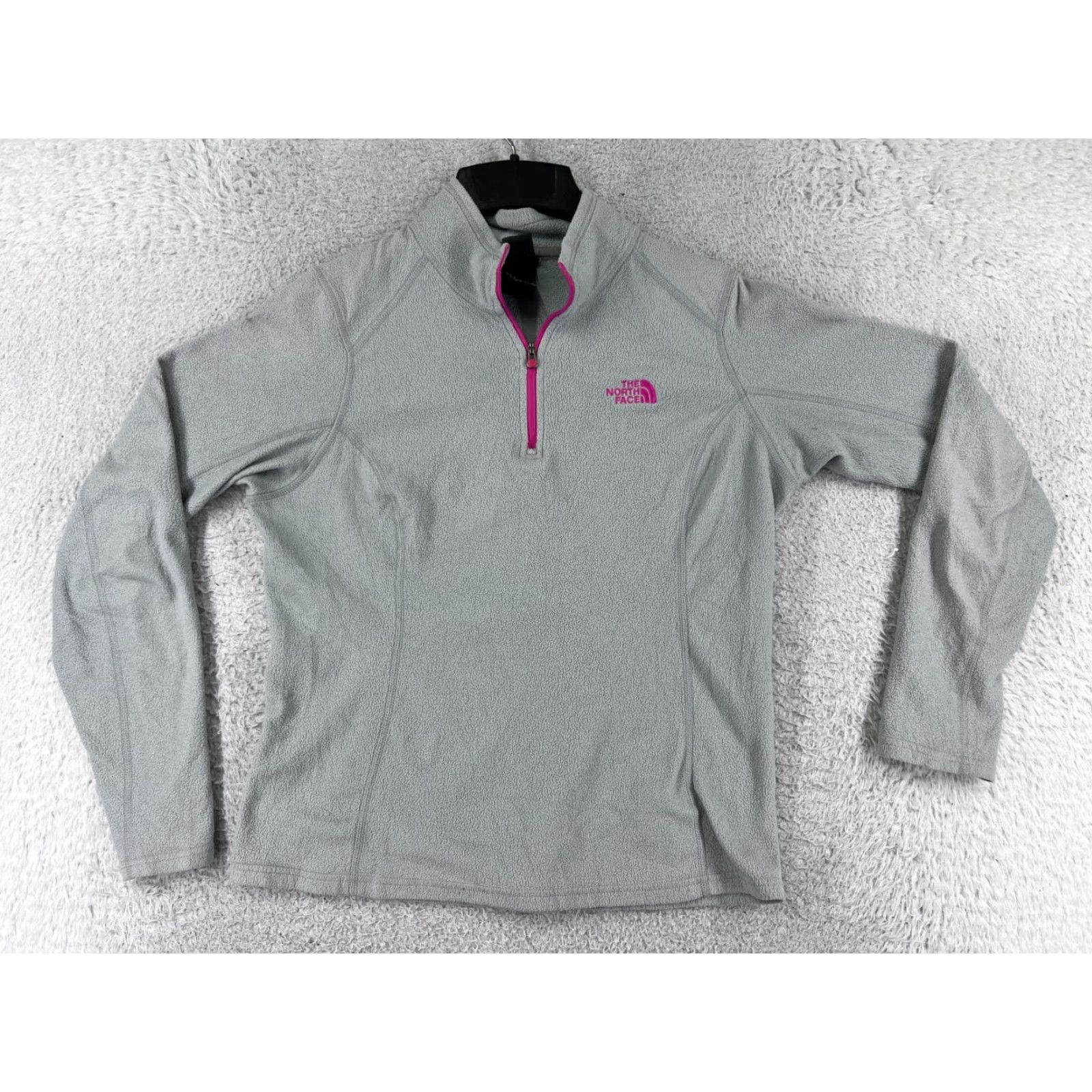 The North Face VINTAGE The North Face Sweater Womens Medium Gray 1/4 Zip Polyester Fleece Mock Neck Size M / US 6-8 / IT 42-44 - 2 Thumbnail
