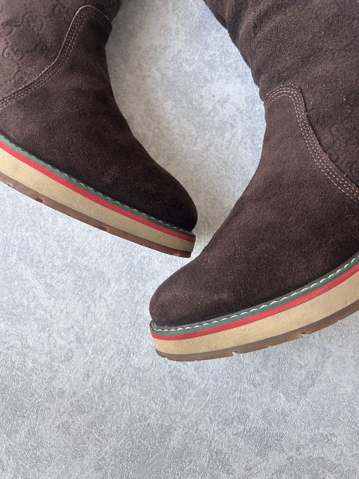 Gucci Gucci Monogram GG Ankle Boots Shoes Suede Leather Size US 7 / IT 37 - 12 Thumbnail
