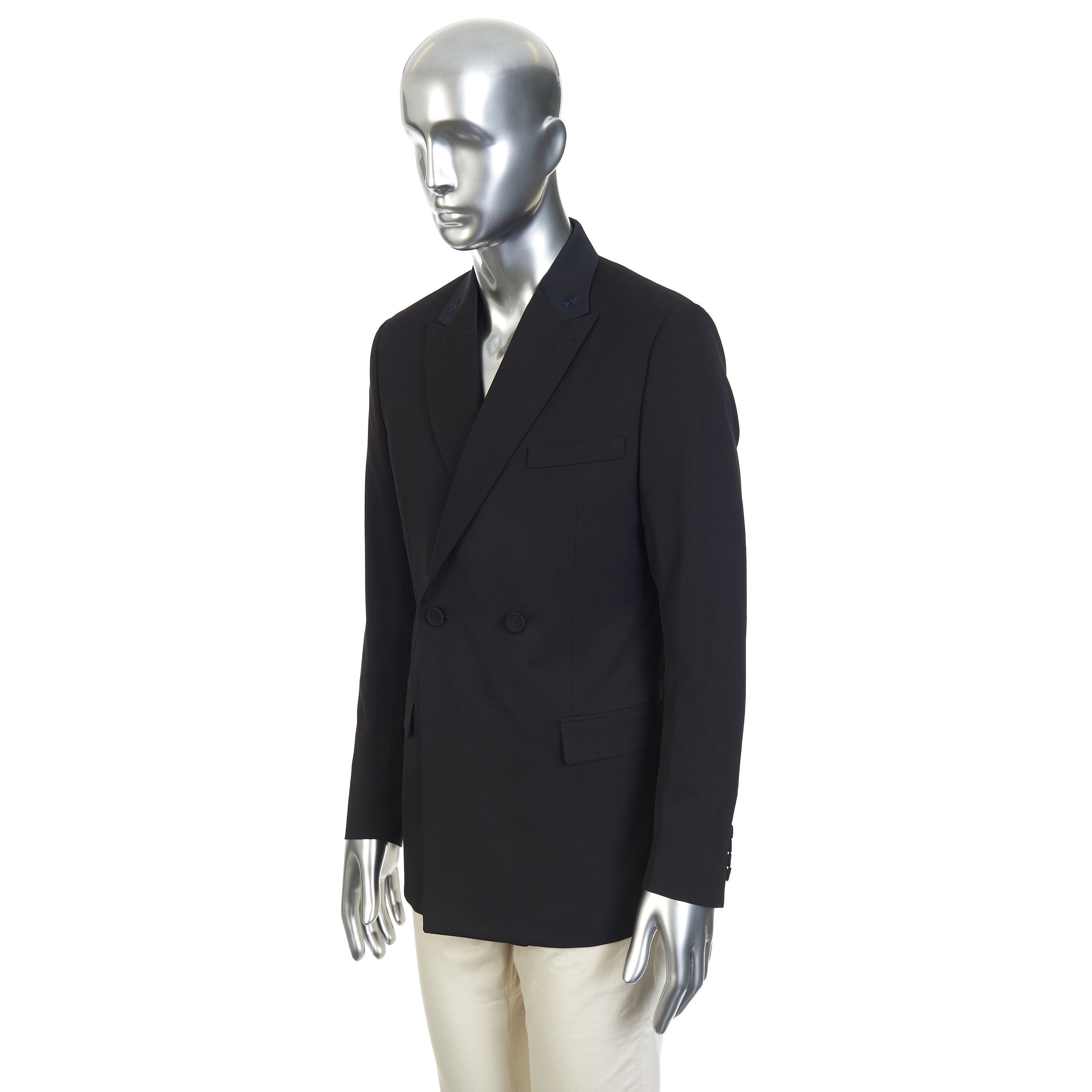 Dior Officers Jacket In Virgin Wool With Embroidered Stars Size 38R - 3 Thumbnail