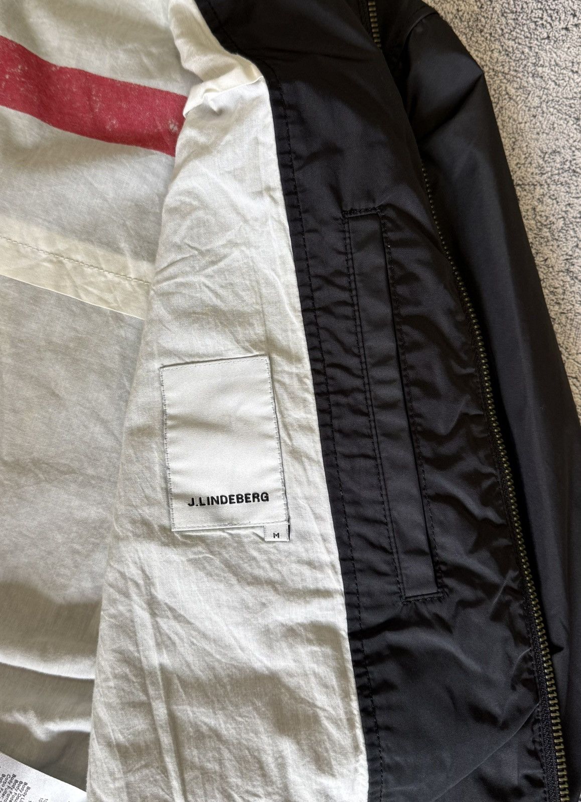 J.Lindeberg J Lindeberg Bomber Jacket Black Nylon Striped Trim Men M Size US M / EU 48-50 / 2 - 13 Thumbnail