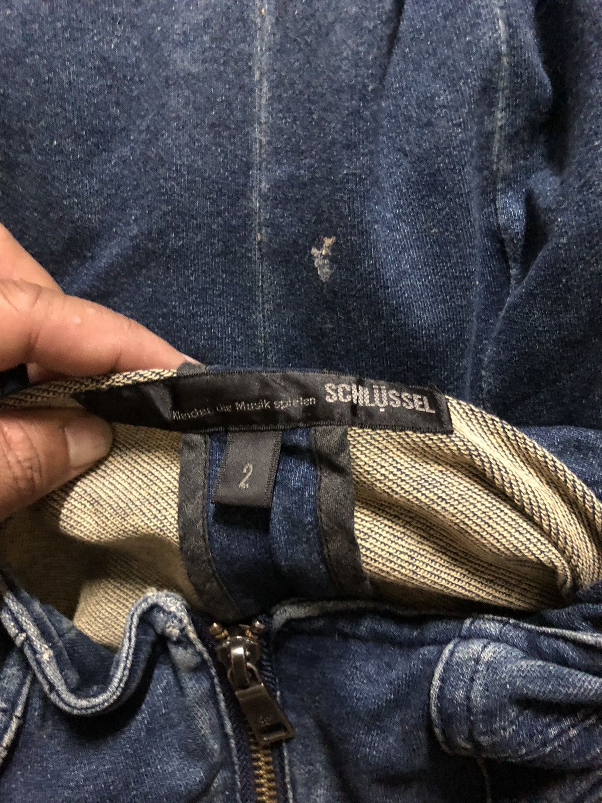 If Six Was Nine × Le Grande Bleu (L.G.B.) × Schlussel Schulussel Bikers Denim Jacket Size US S / EU 44-46 / 1 - 3 Thumbnail