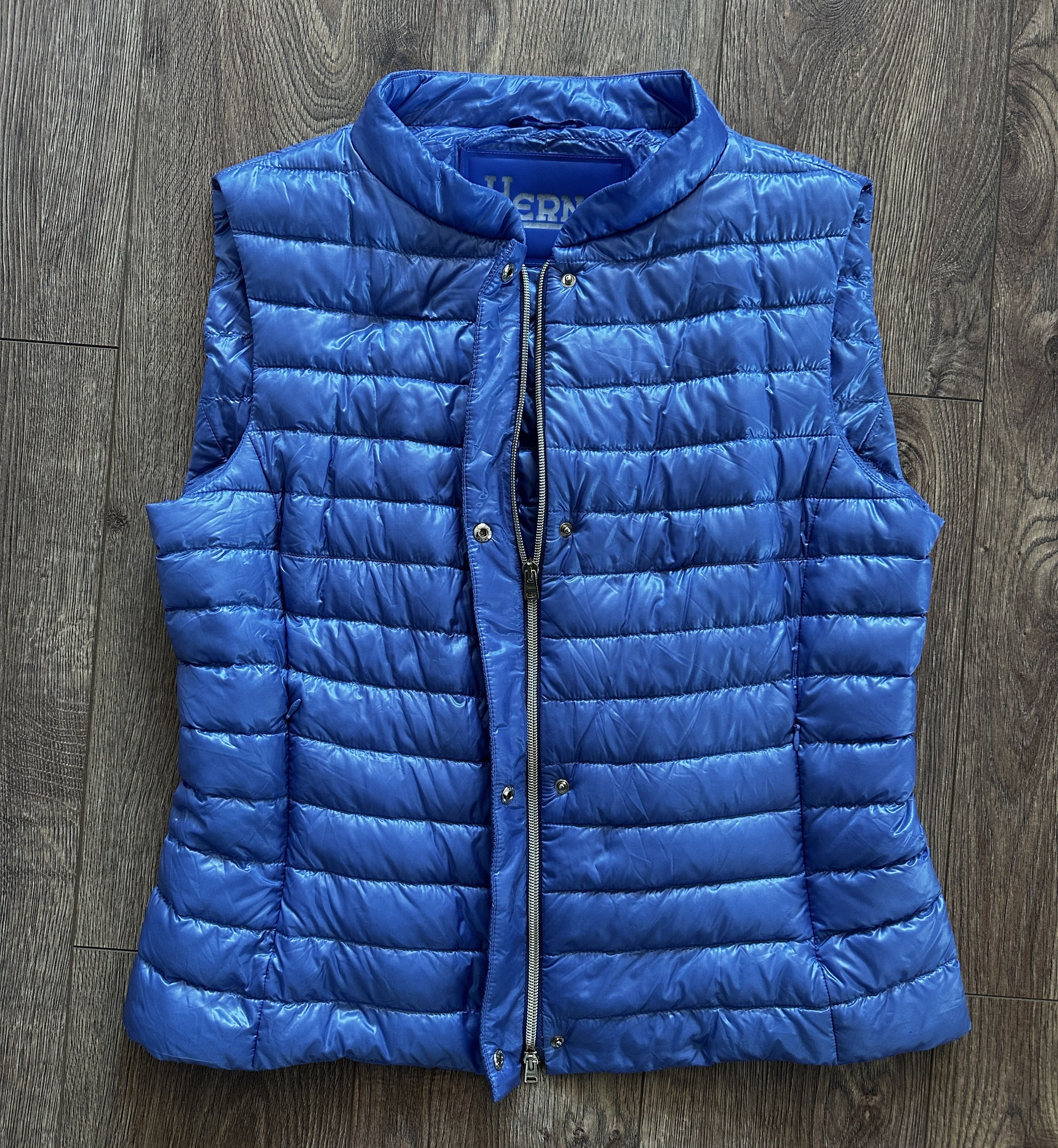 Herno HERNO Full Zip Quilted Down Vest Blue Luxury Brand Fashion Size L / US 10 / IT 46 - 17 Thumbnail