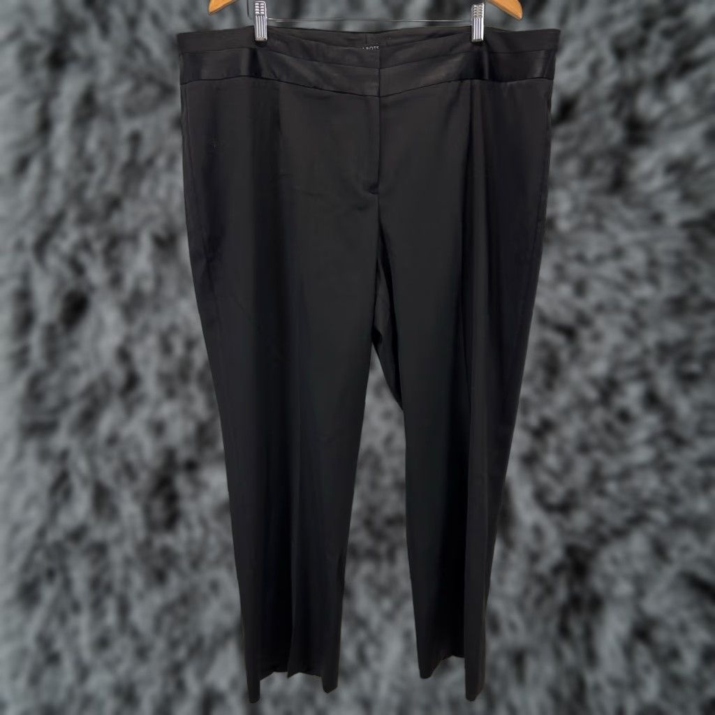 Talbots Talbots Black Heritage Dress Pants 22W Plus Satin Trim Wool Blend Career Zip Solid Wool Blend Sz 22W Plus Dress Pants Black Heritage Talbots Size 40" / US 18 - 1 Thumbnail