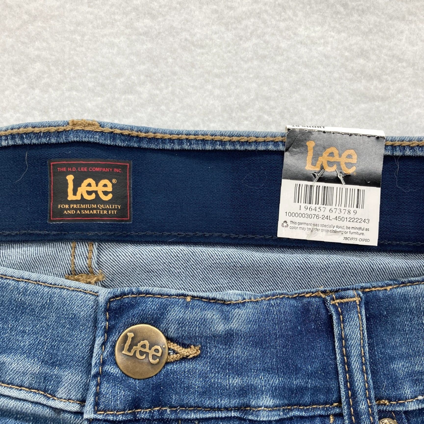 Lee Lee Jeans Womens 16 Short Blue Skinny Stretch Denim High Rise Waistband Casual Pants Size 38" / US 16 / IT 52 - 4 Thumbnail