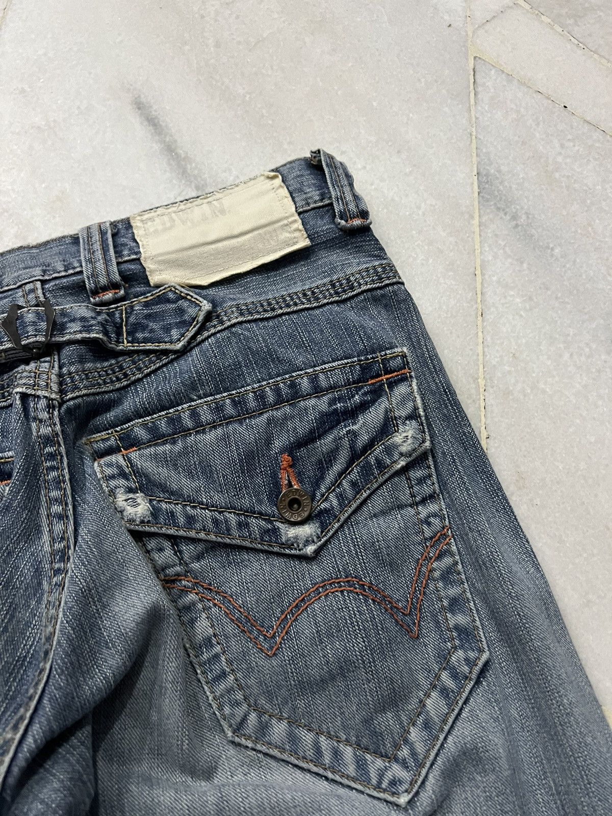 Edwin × If Six Was Nine × Japanese Brand 💥Flare💥Vintage Edwin Backle Back Faded Washed Jeans Size US 28 / EU 44 - 11 Thumbnail