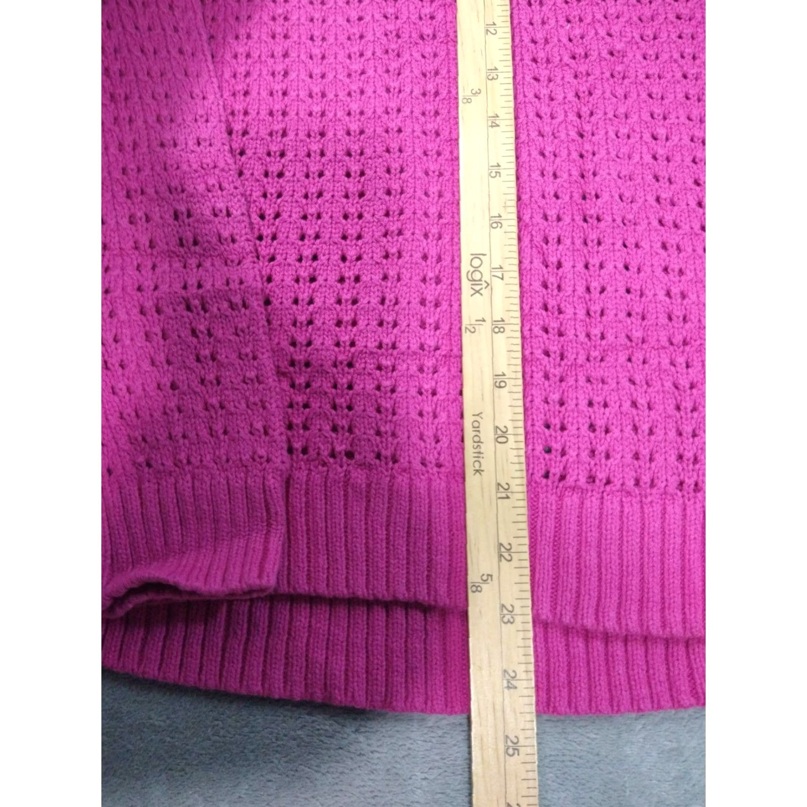 Talbots Talbots Womens Medium Pink Pullover Beachy Coastal Crochet Barbie Sweater Size M / US 6-8 / IT 42-44 - 3 Thumbnail