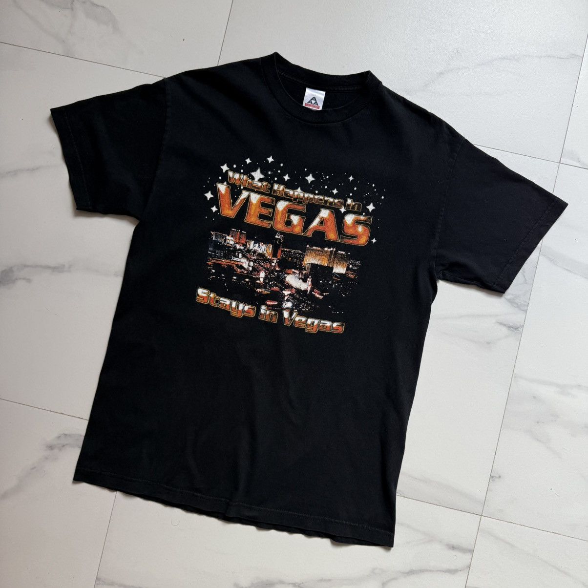 Alstyle × Fruition Vintage Y2K What Happens In Vegas… T-Shirt Size US L / EU 52-54 / 3 - 3 Thumbnail