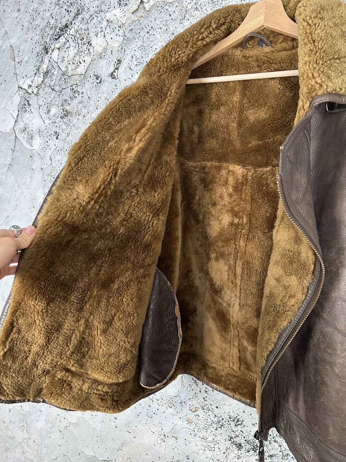 Genuine Leather Vintage Sherpa Genuine Leather Avant Garde Pilot Military Size US L / EU 52-54 / 3 - 4 Thumbnail