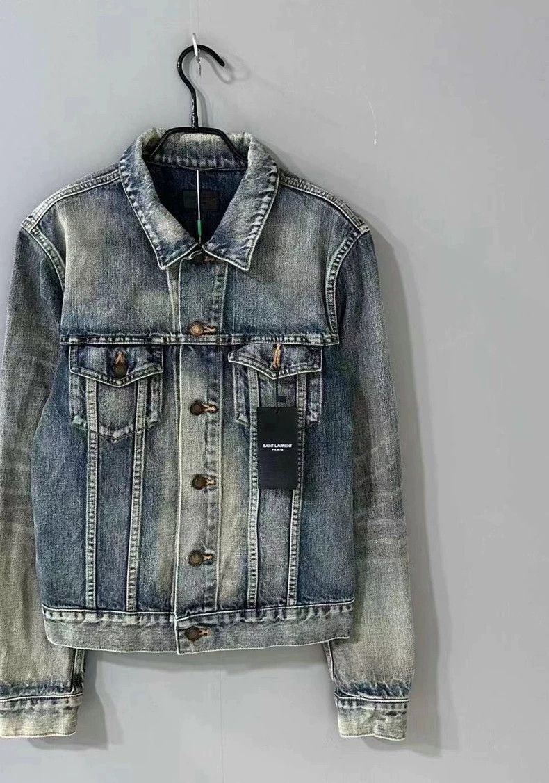 Saint Laurent Paris Saint Laurent Paris Wash and make old denim jacket-2506 Size US M / EU 48-50 / 2 - 2 Thumbnail
