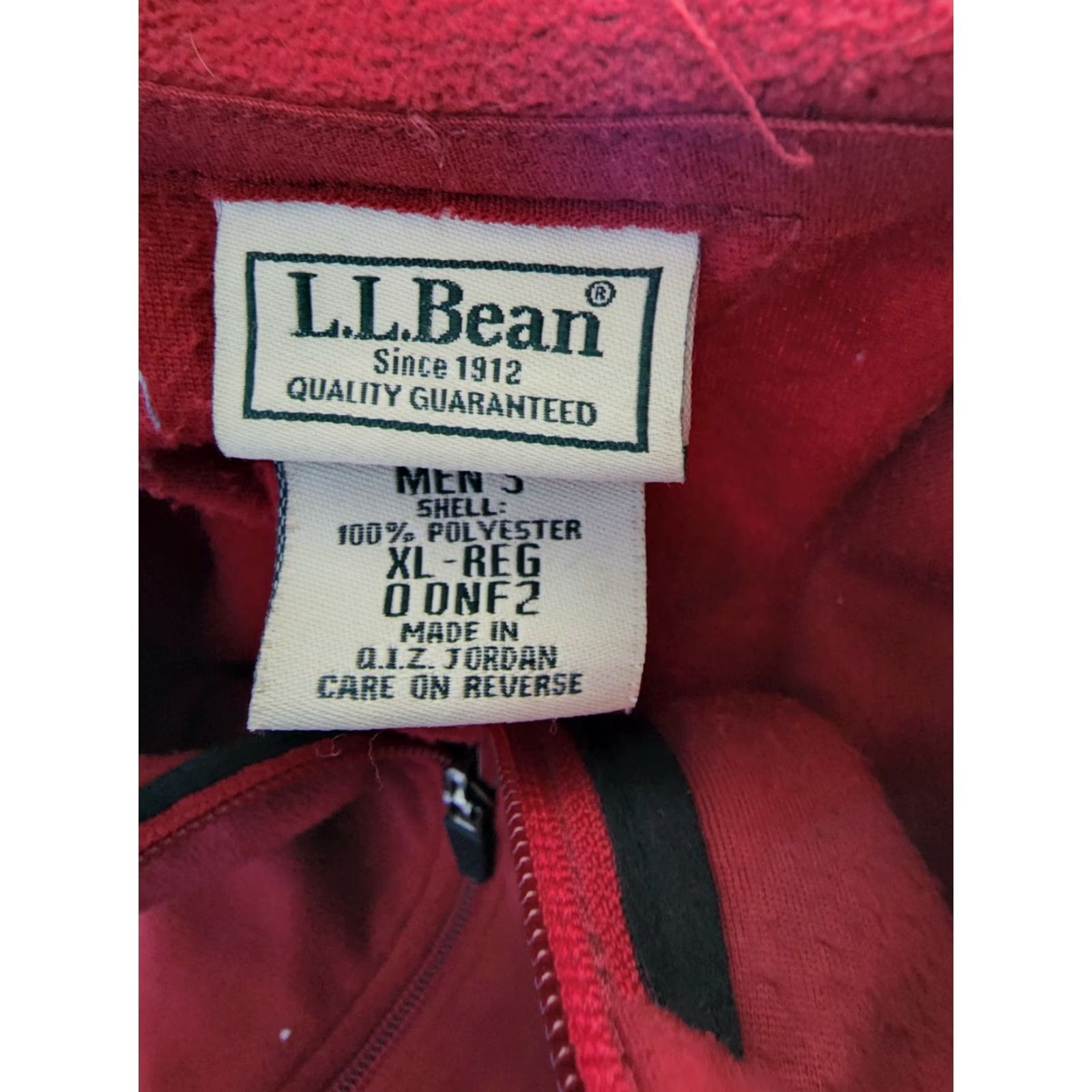 Vintage LL Bean Mens XL Full Zip Fleece Red Lightweight Jacket Size US XL / EU 56 / 4 - 3 Thumbnail