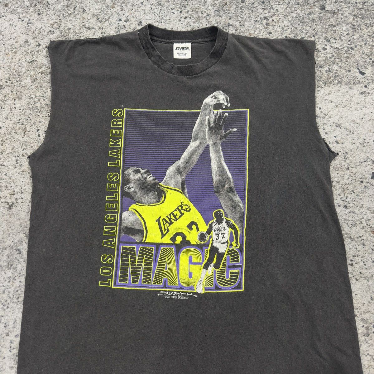 Vintage 90s Magic Johnson Starter Faded Thrashed Tank Top Tee Size US XL / EU 56 / 4 - 5 Thumbnail