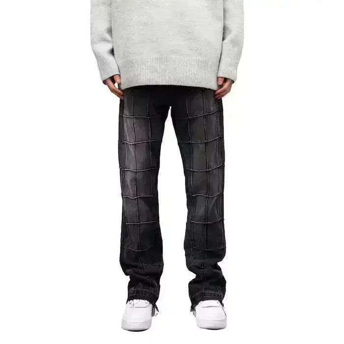 Japanese Brand Plaid Stacked Denim Jeans Size US 30 / EU 46 - 1 Thumbnail