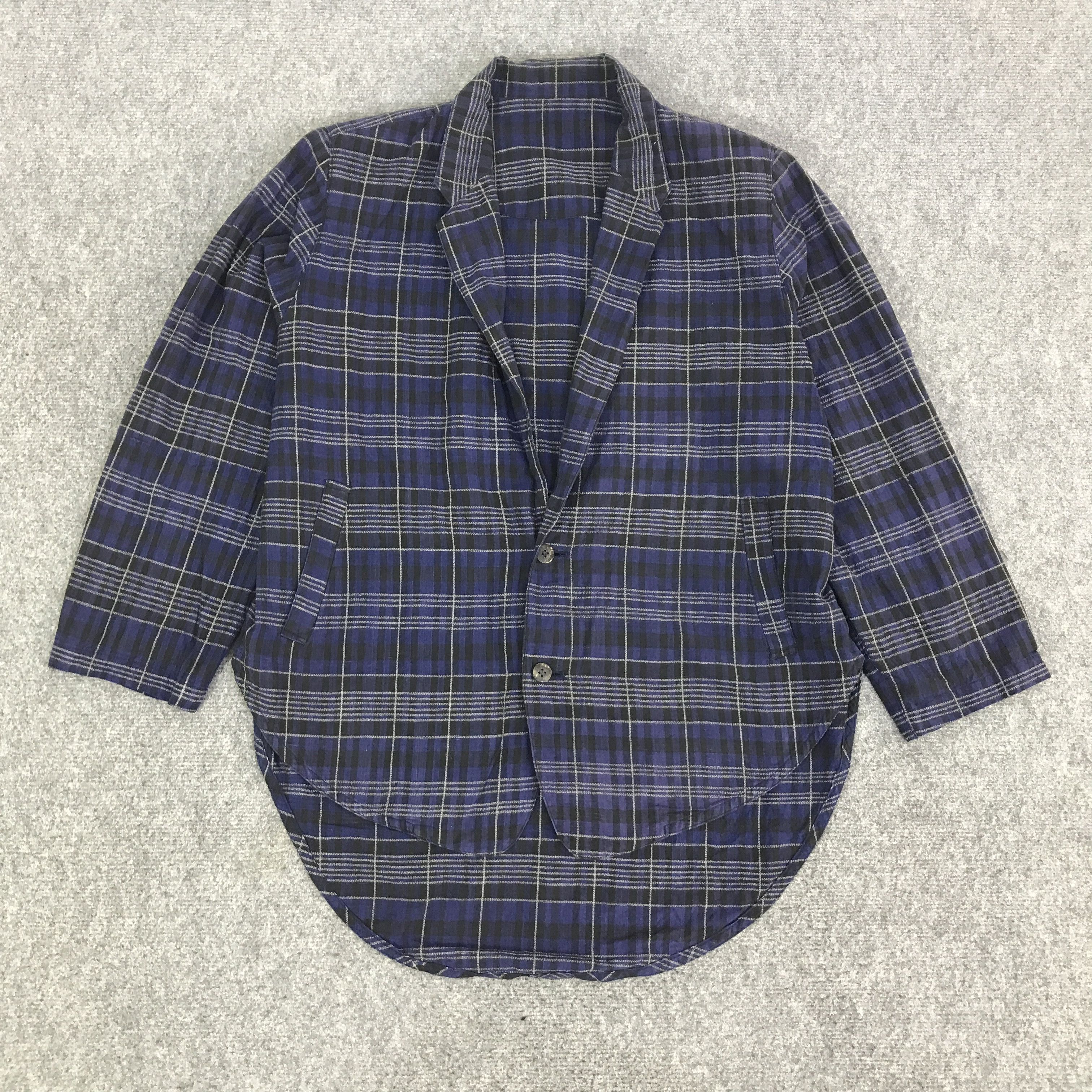 Issey Miyake ISSEY MIYAKE TARTAN BLAZER COAT JACKET K125B9 Size US M / EU 48-50 / 2 - 1 Thumbnail