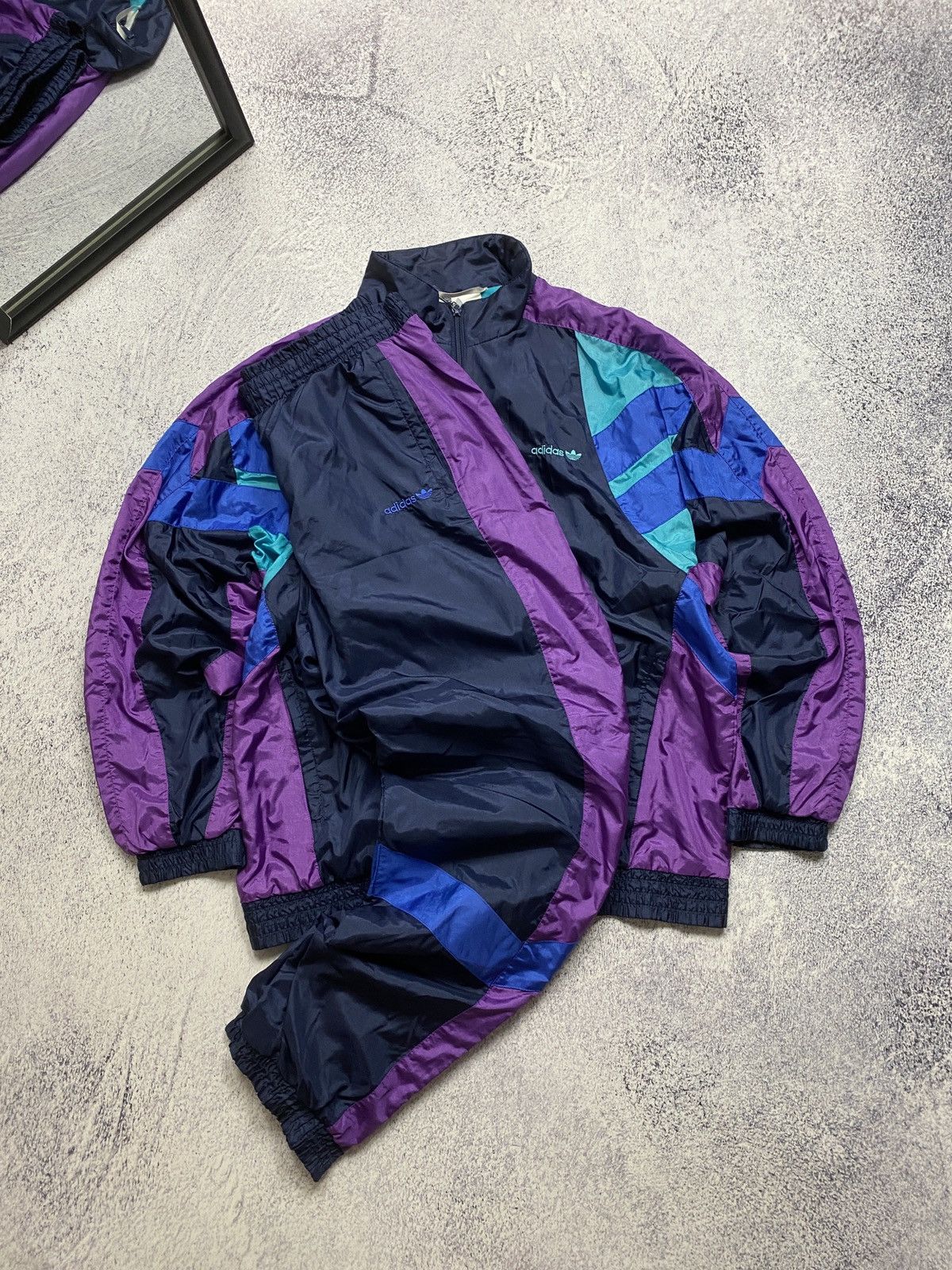Vintage Adidas Tracksuit Adidas Pink And Blue Jacket Vintage
