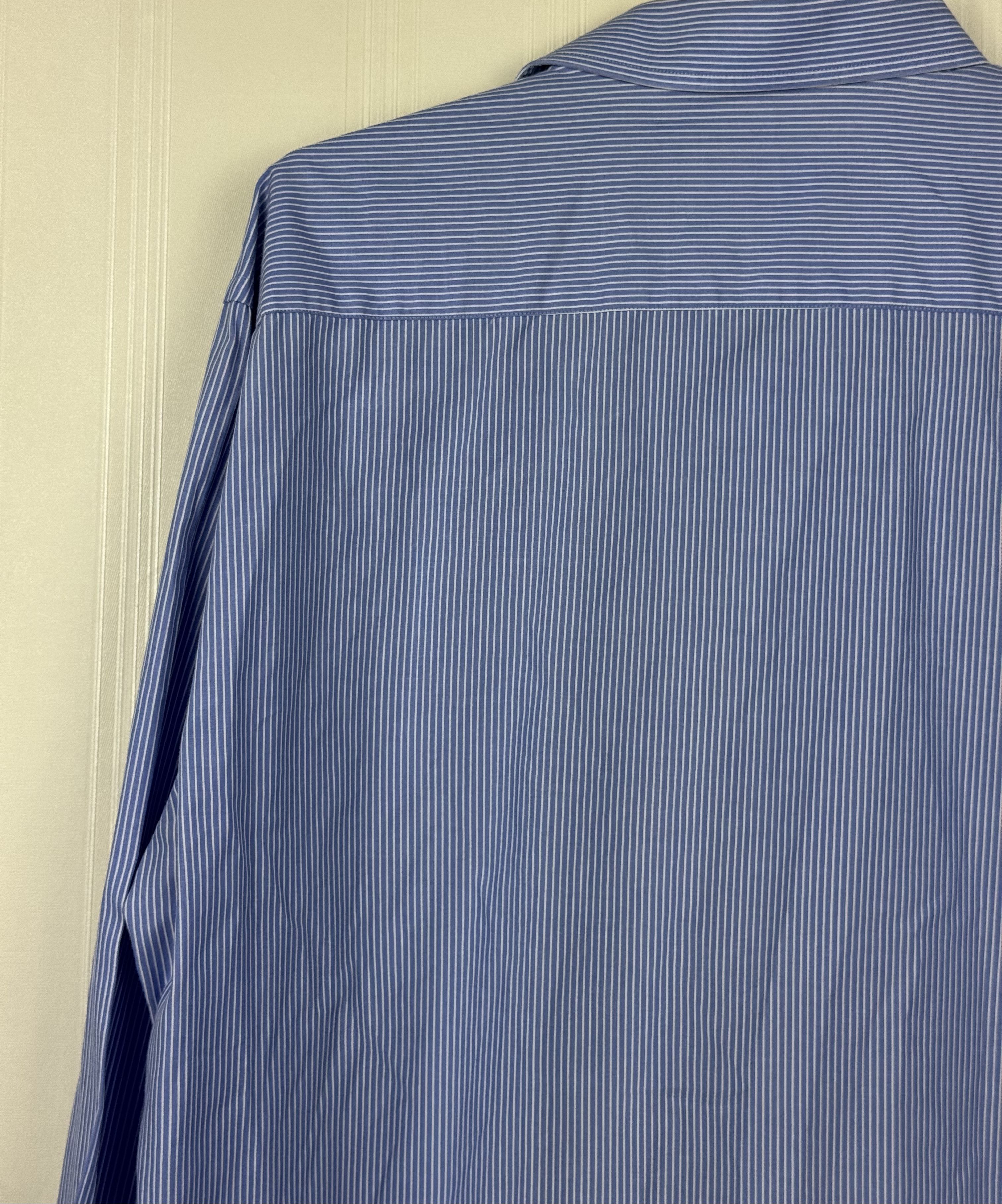 Boggi Boggi Milano Blue Striped Shirt Size 42 100% Cotton Size US XS / EU 42 / 0 - 11 Thumbnail