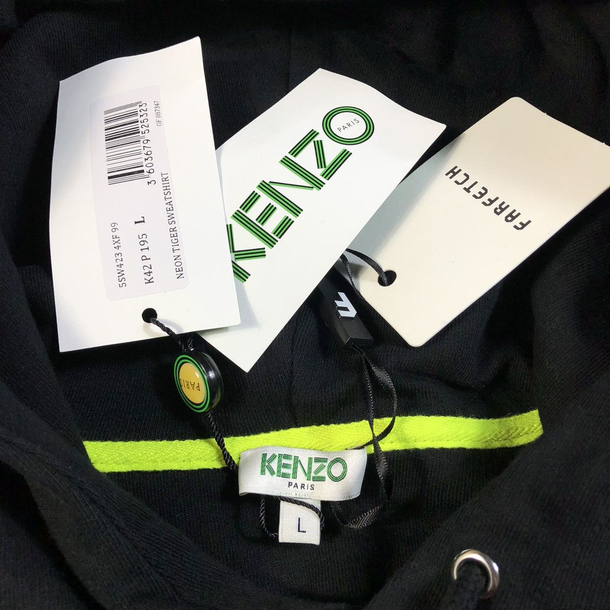 Kenzo Kenzo Neon Tiger Sweatshirt Hoodie Size US L / EU 52-54 / 3 - 5 Thumbnail