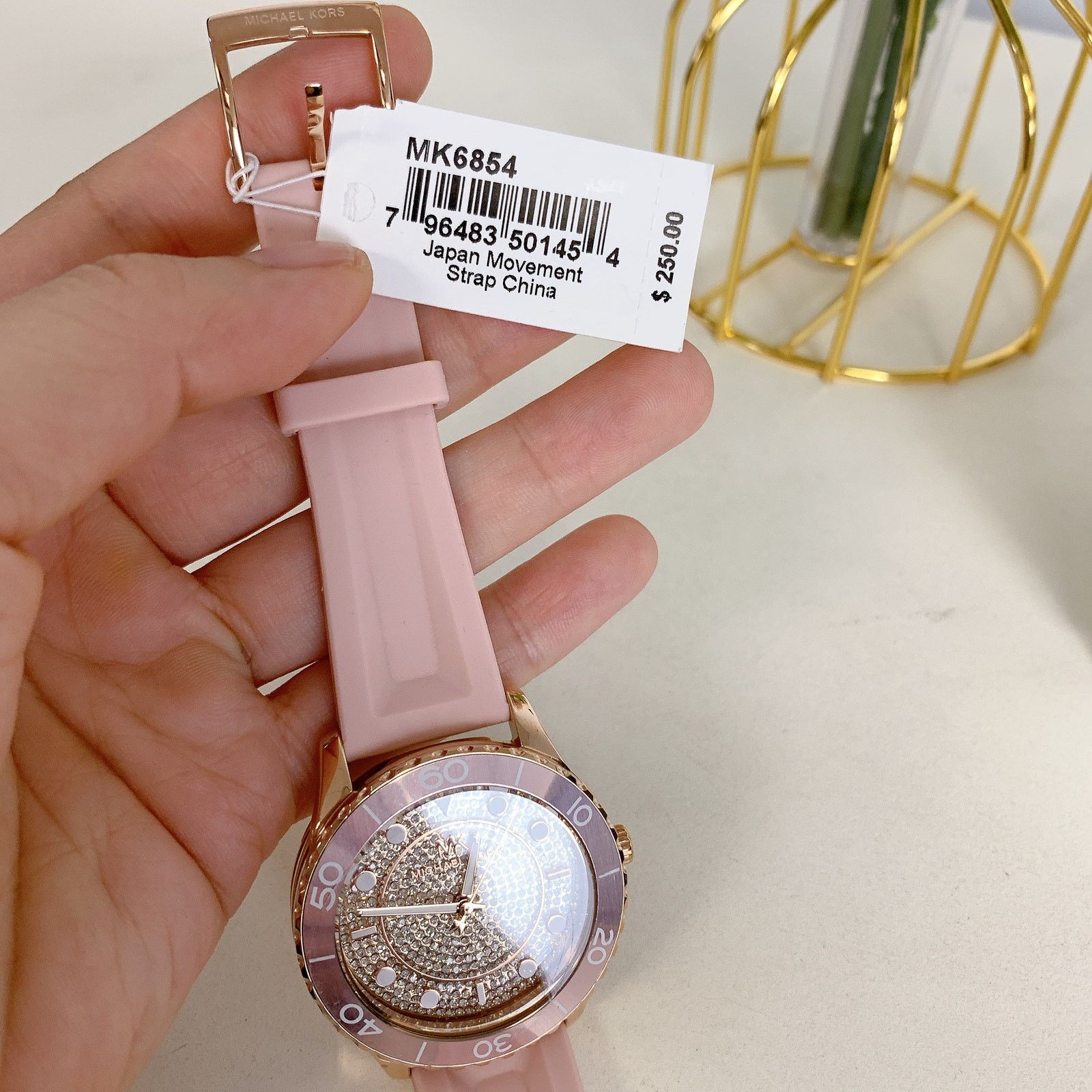 Michael Kors Michael Kors MK6854 Runway Three-Hand Blush Silicone Watch Size ONE SIZE - 8 Thumbnail